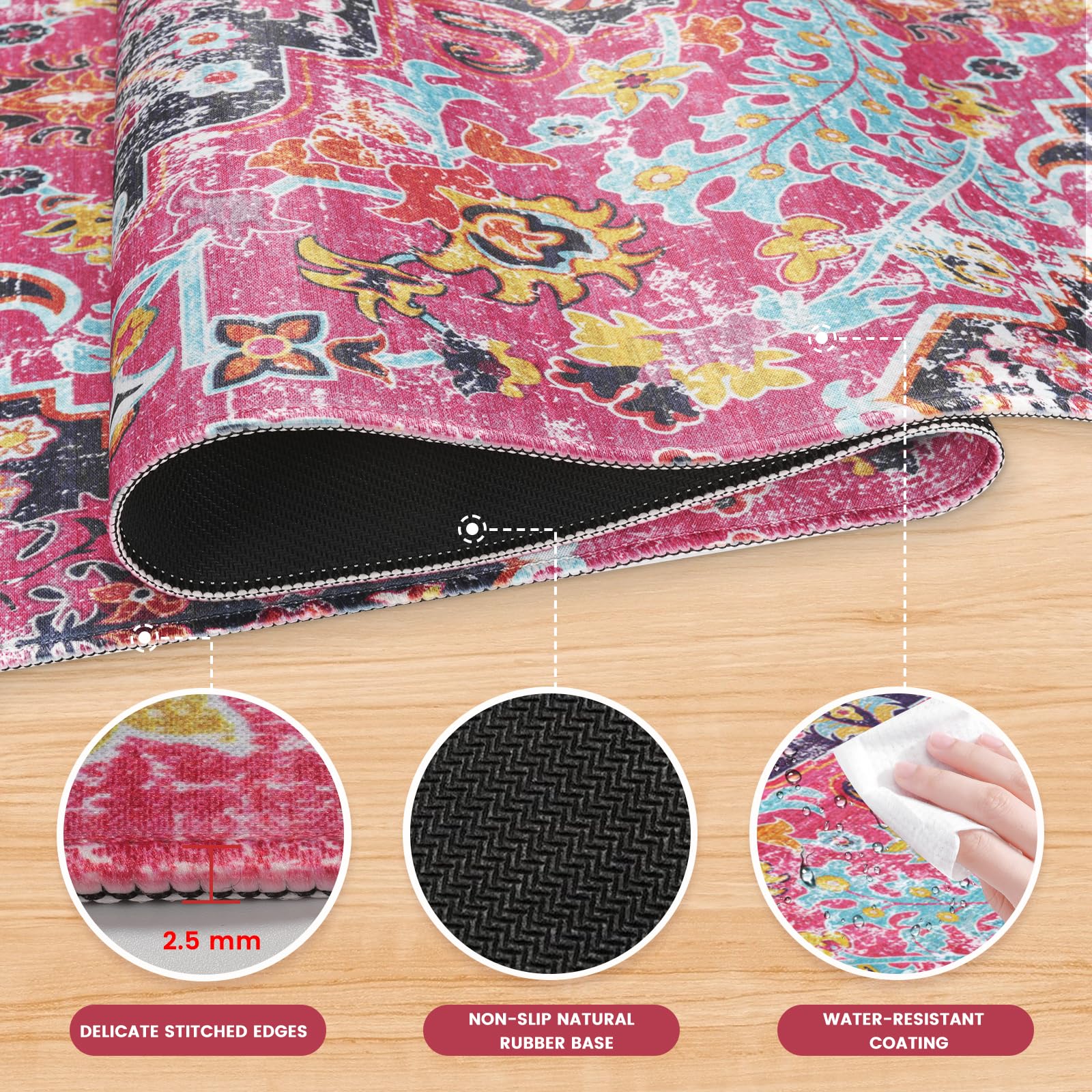 iLeadon Large Boho Desk Mouse Pad Mat Computer Desk Cover Keyboard Mat