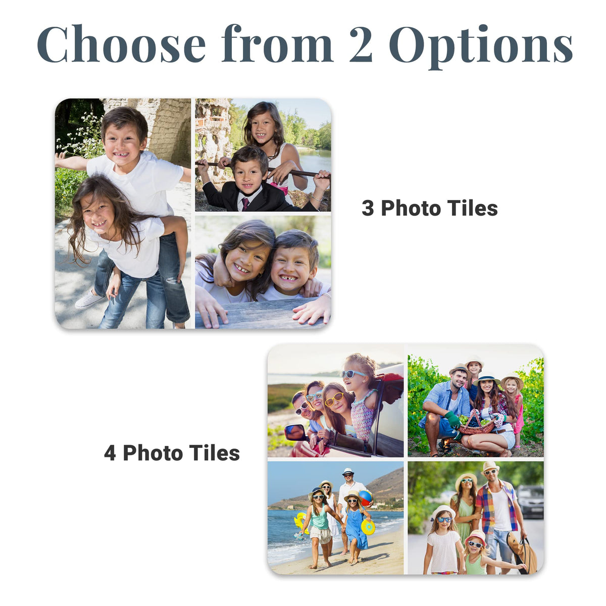 Let's Make Memories Personalized Picture Perfect Photo Tile Mouse Pad-Computer Accessory- 3 Photos
