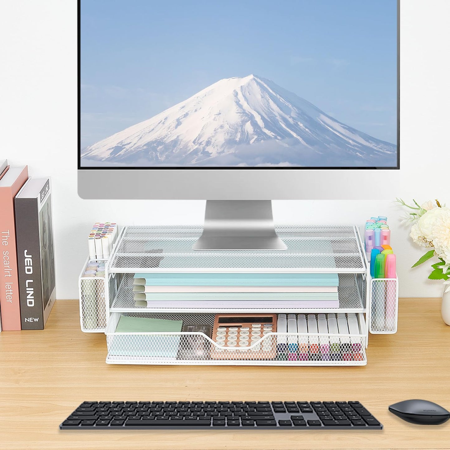 AUPSEN Computer Monitor Stands Riser，2-Tier Desk Organizers and Accessories, Office Desk