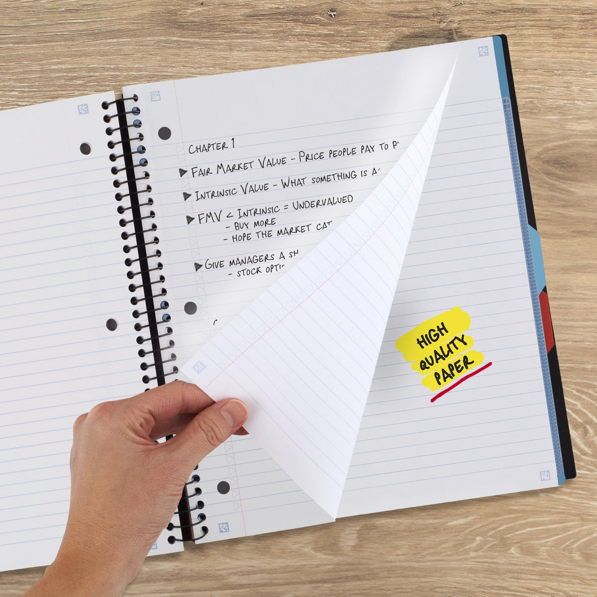 Five Star Advance Spiral Notebook + Study App, 3 Subject, College Ruled Paper, 8-1/2" x 11", 150