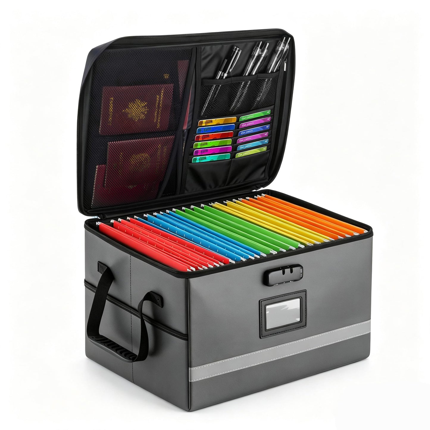 EXLIFBAG Fireproof File Organizer with Lock, 1 Layer