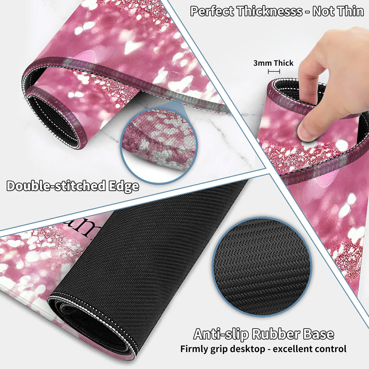 JYCUHTCL Large Gaming Mouse Pad Set 35.4 x 15.7 with Keyboard Wrist Rest, Wrist Support, and