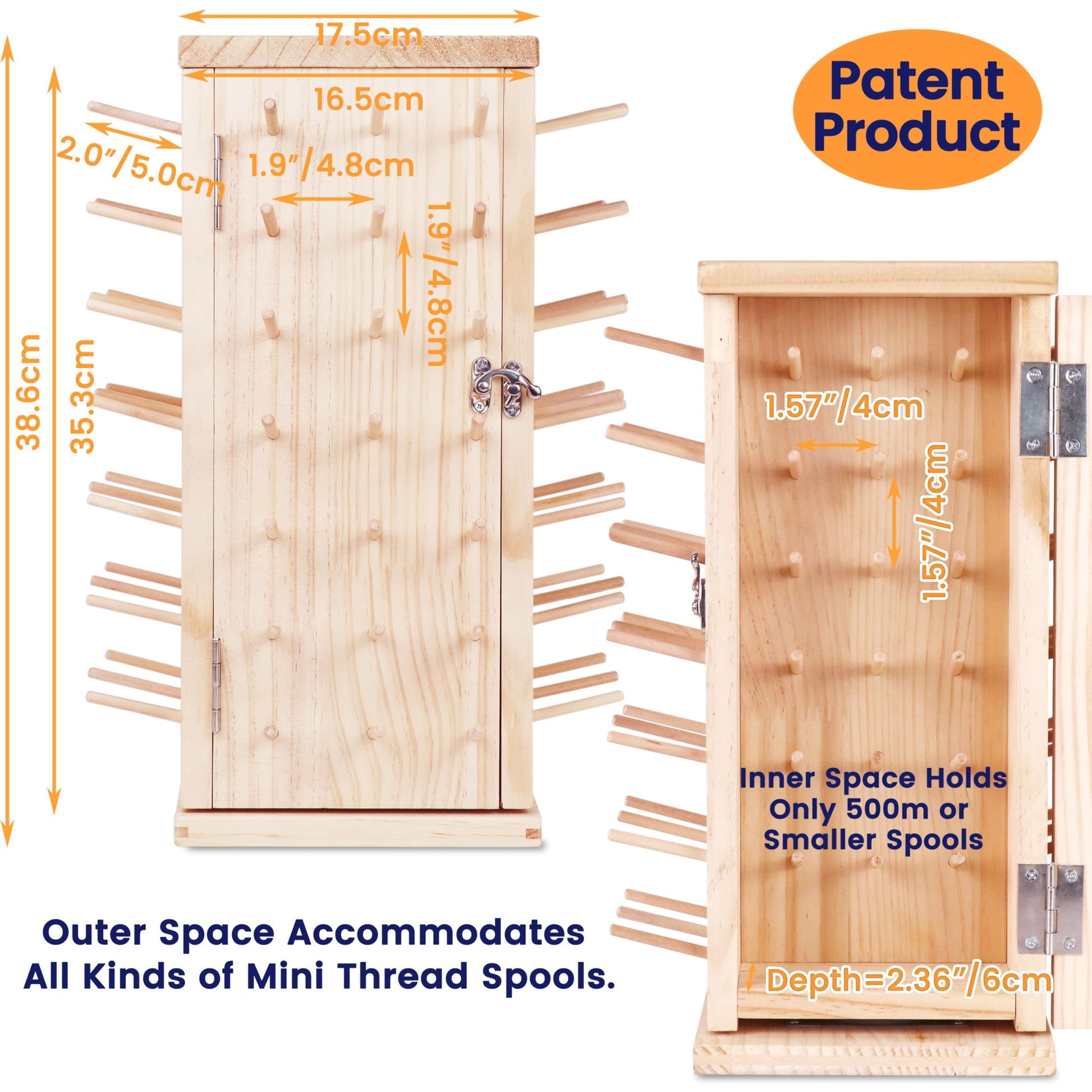 New brothread 129 Spools 360° Fully Rotating Wooden Thread Rack