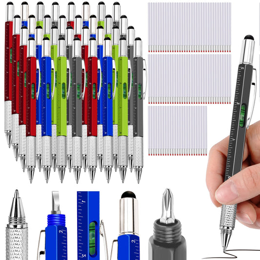 Zonon 32 Pack 6-in-1 Multitool Pens,Red, Green, Blue, Gray