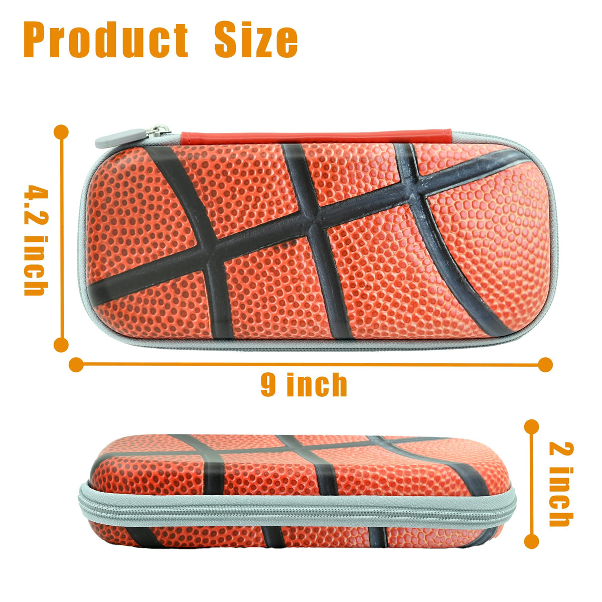 WtallasiSei Basketball Pencil Box Zip Pencil Case for Boys Girls School Organizer Pencil Bag Large