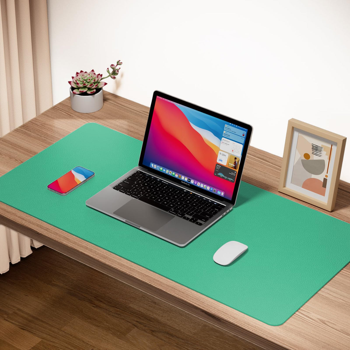 Boutilon Leather Desk Pad Protector,Non-Slip Mouse Pad,Laptop Desk Pad,Office Mouse Mat,Waterproof