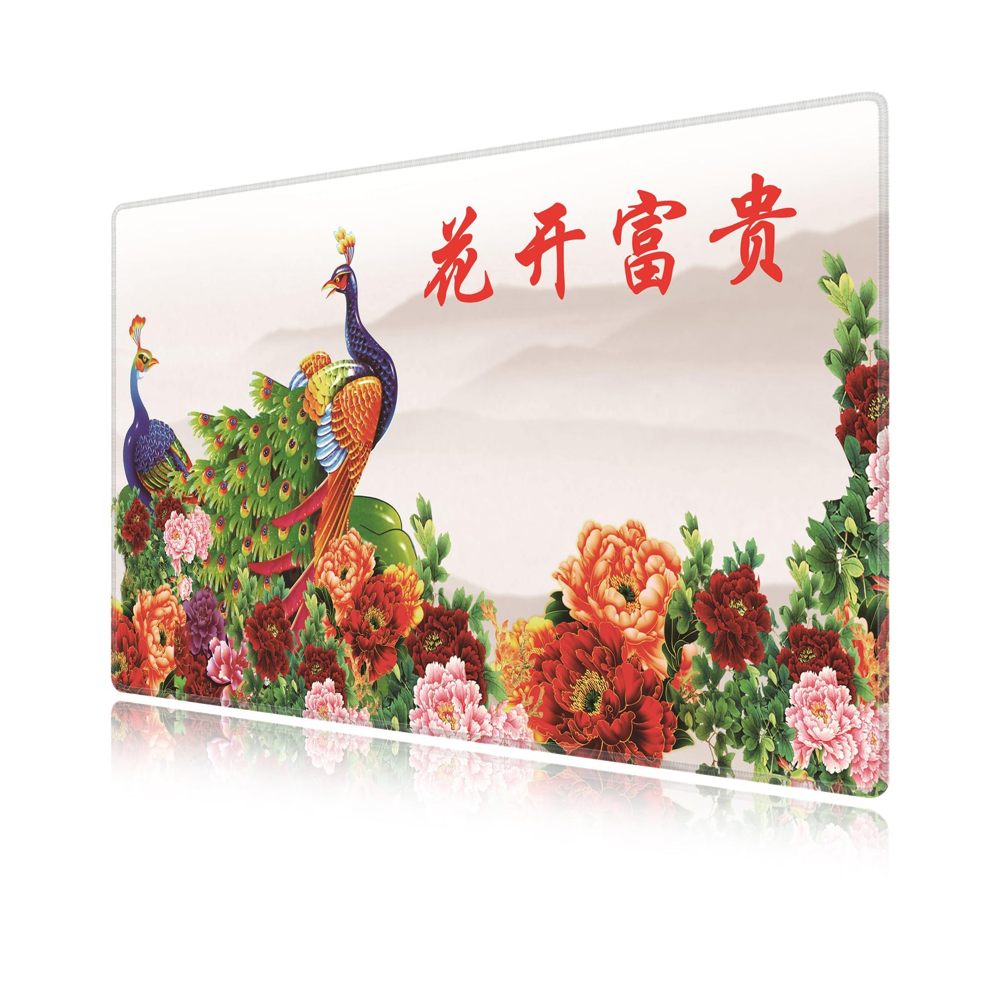 LL-COEUR XXL Landscape Gaming Mouse Pad Computer Keyboard Mat Office Desk Pad (Peacock, 23.6" x