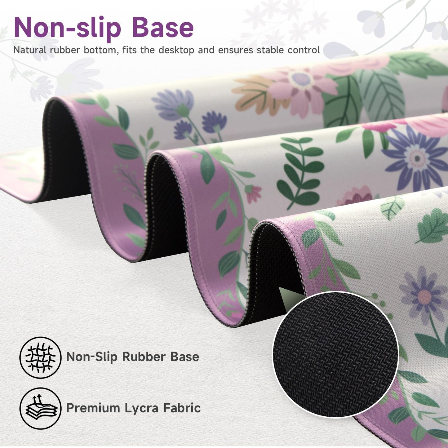 HAOCOO Purple Cloud Desk Pad, 35.4" x 15.7" Desktop Matt for Home Desk