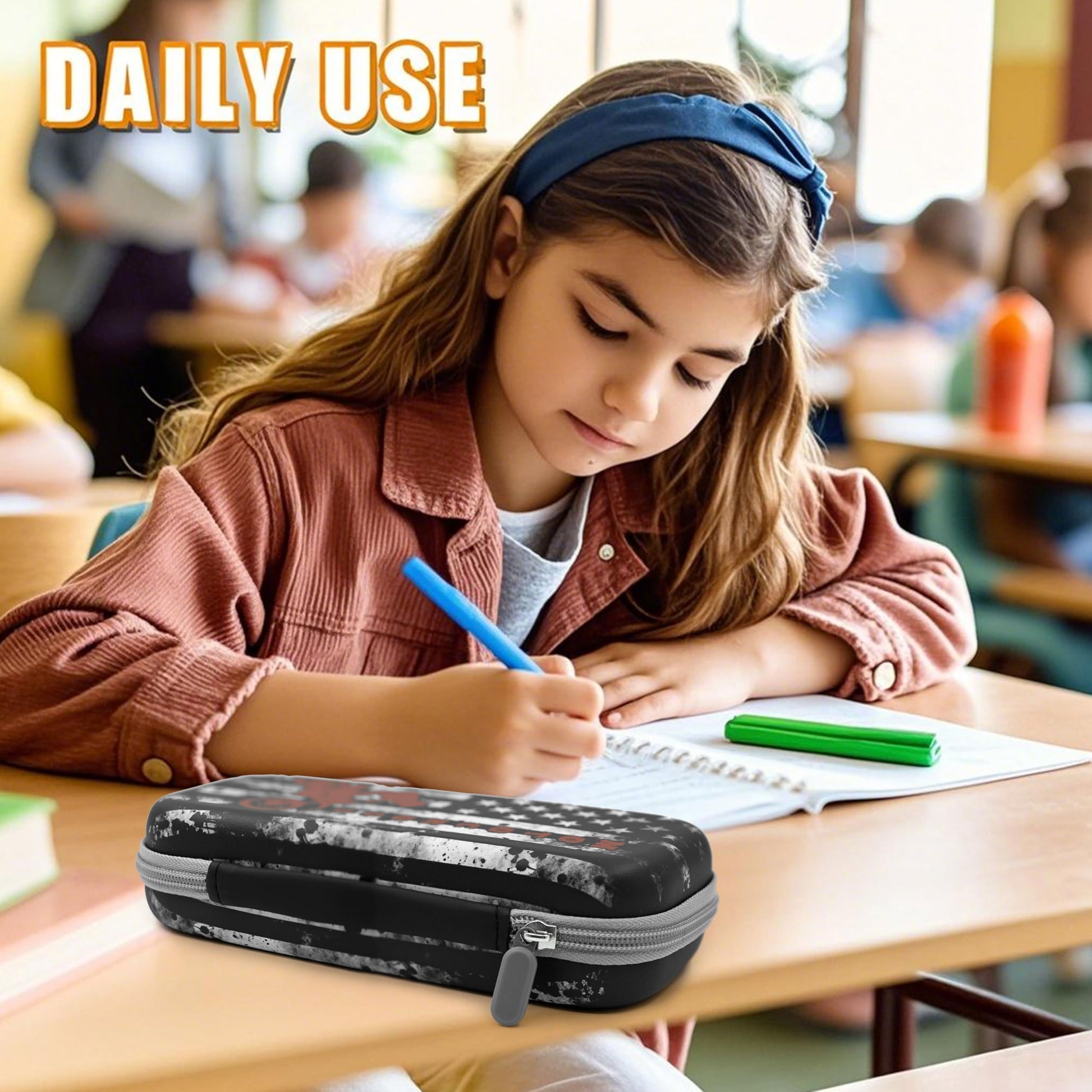 WtallasiSei Motocross Pencil Case Zip Pencil Box Multi Pouch Holder Desk Organizer For Boys Girls