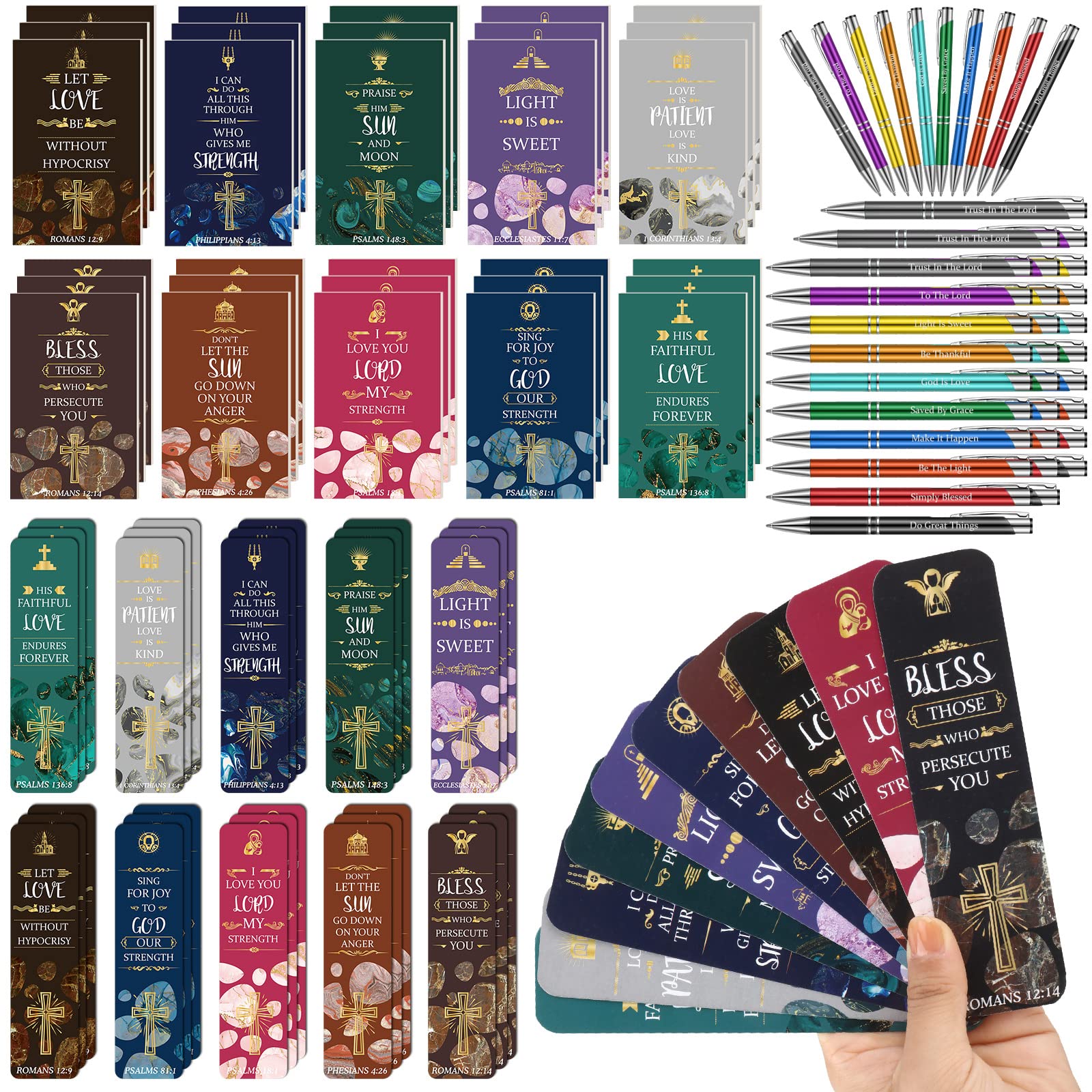 Sinmoe 120 Pcs Christian Bookmarks Scripture,Fresh Color,Classic