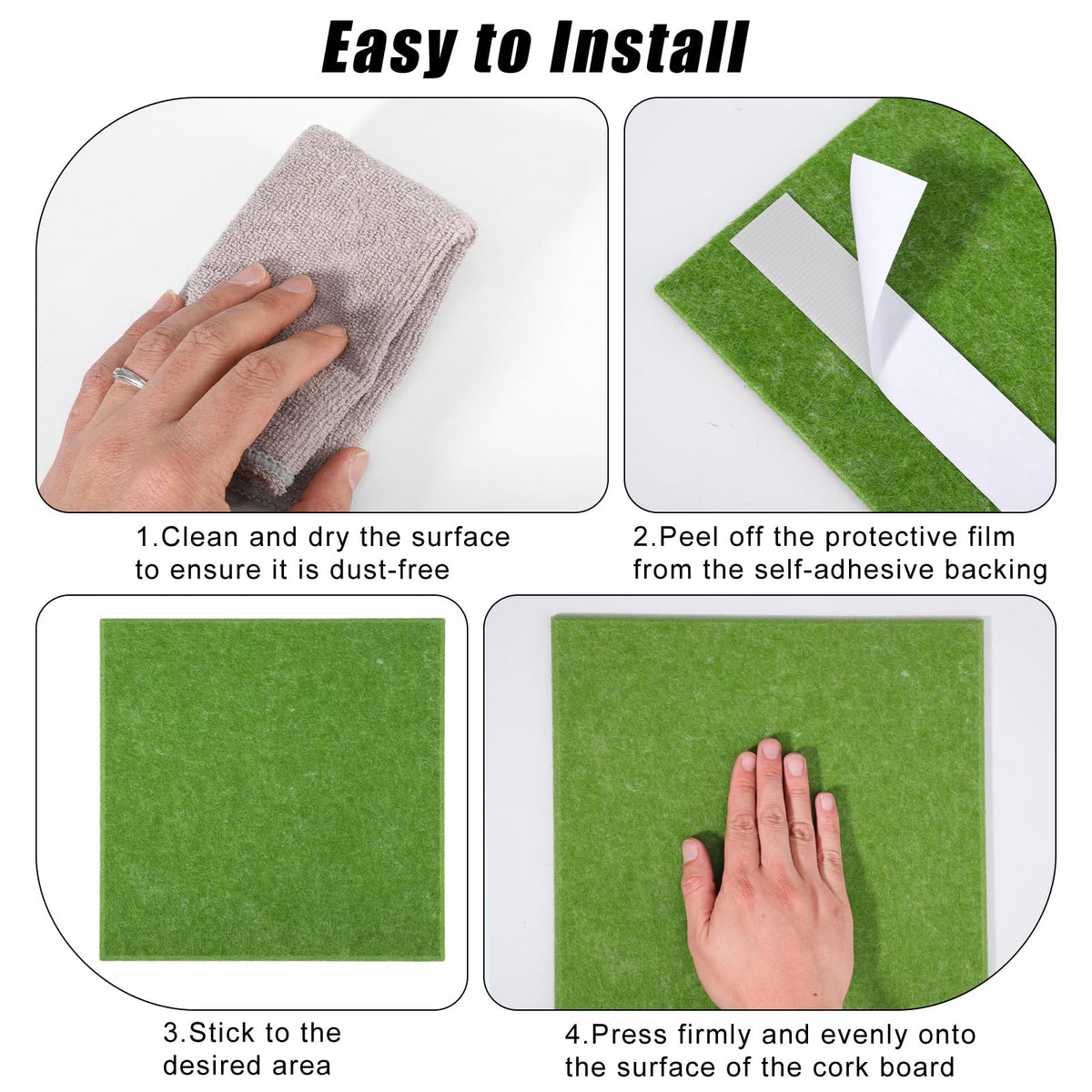 Large Cork Board 36" x 24", 6 Pack Felt Bulletin Board, Pin Boards