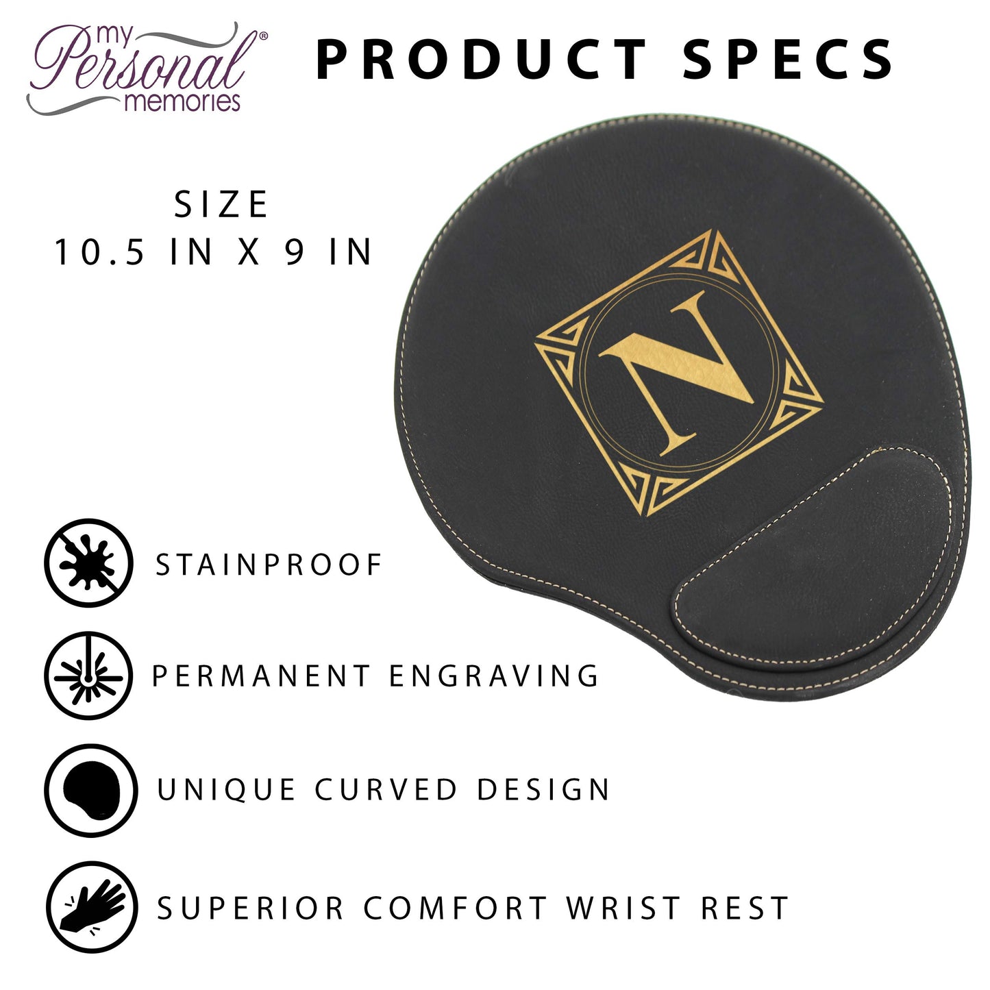 My Personal Memories Custom Engraved and Personalized Mouse Pad with Wrist Rest Desk Accessories