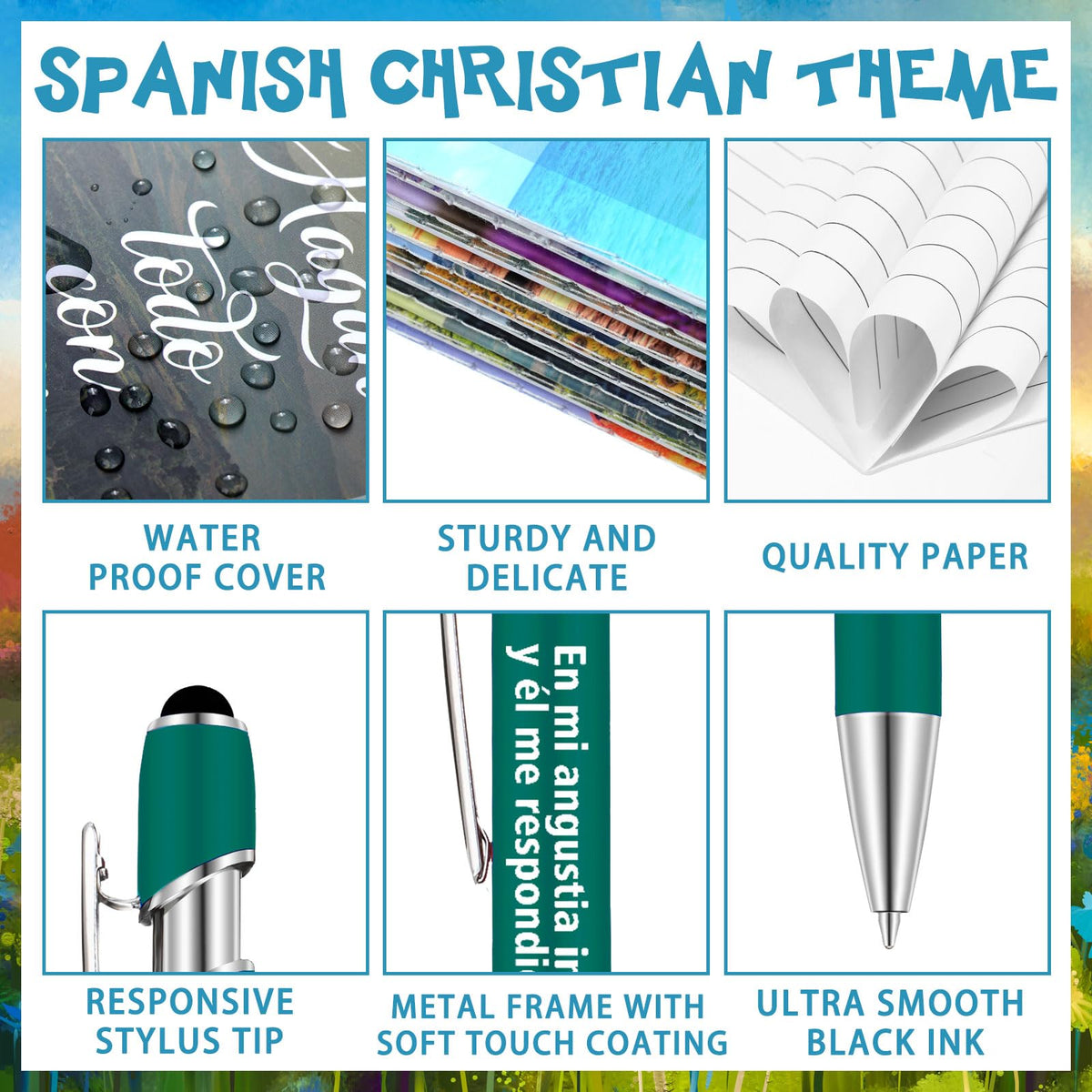 Fuyoooo 72 Pcs Spanish Christian Gift Notebook Set Regalos Cristianos En Español Para Women Men