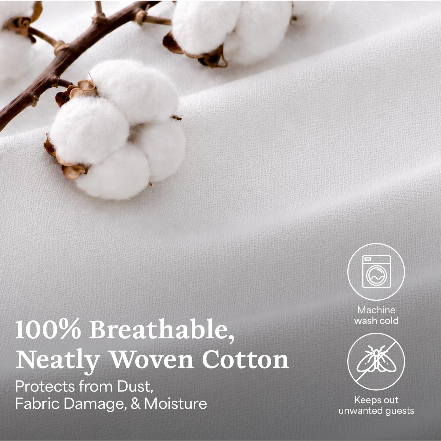 The Cashmere Choice Cashmere Storage Bags for Clothes, Sweaters, Scarves – 100% Cotton Garment Bag