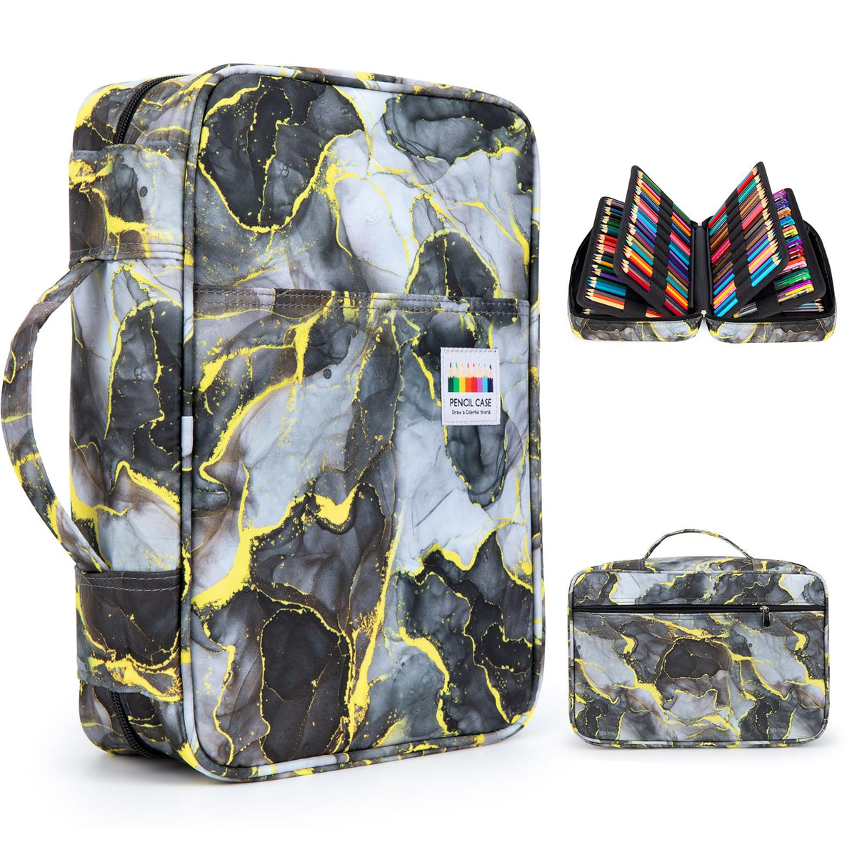 YOUSHARES 300 Slots Color Pencil Case - Pen Case Organizer with Handy Wrap & Zipper, Multilayer