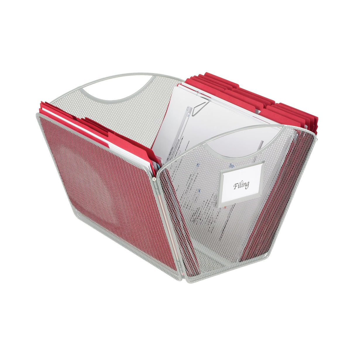 Safco Onyx Mesh Letter-Size Desktop Tub Filer, Durable Steel Mesh Construction, Collapsible For