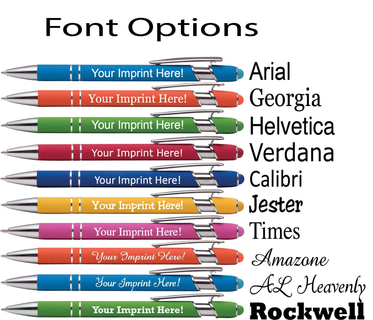 ExpressDesigns™ - Premium Custom Pens with Stylus | Burst of Color | Personalized Soft Touch Metal