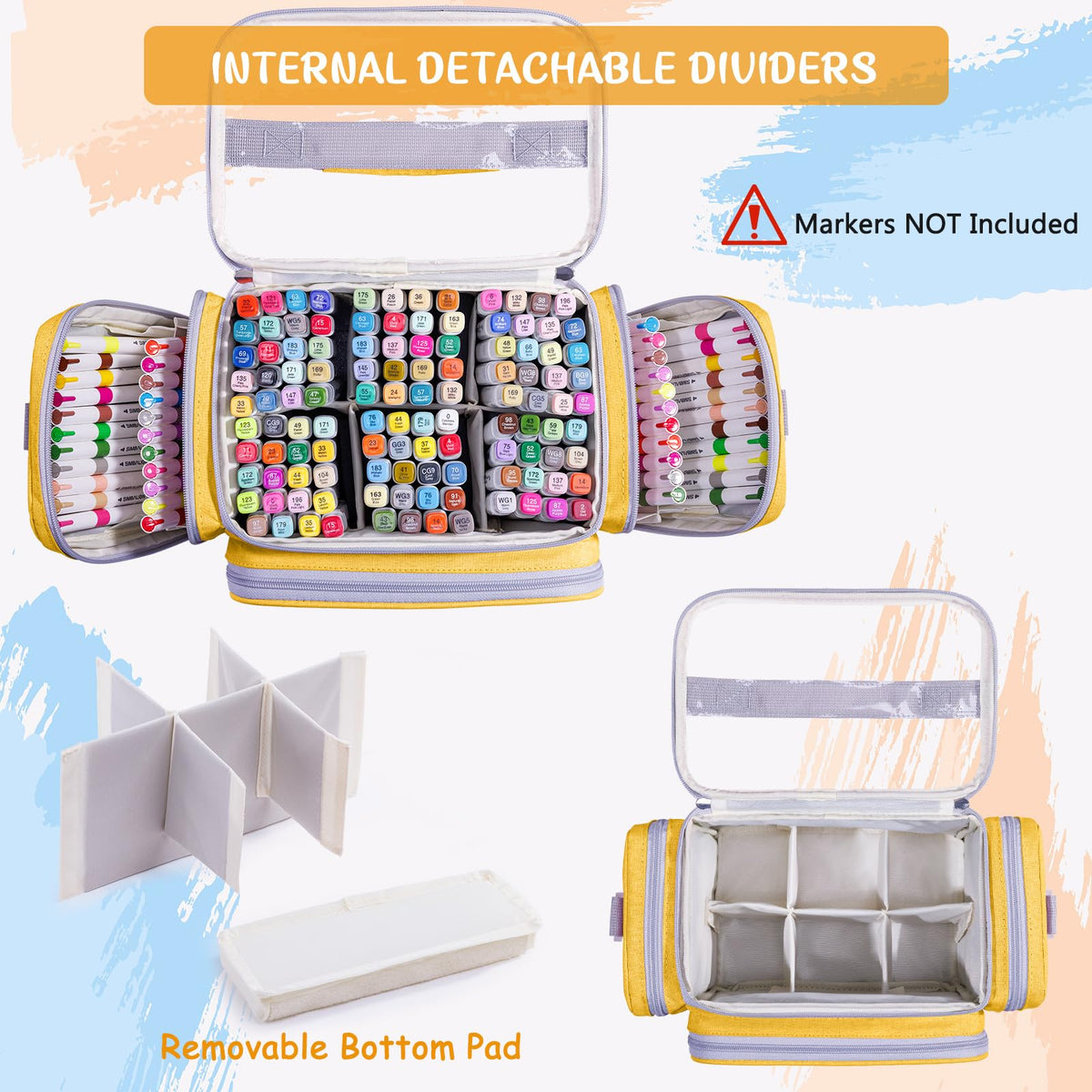APOFFICE Marker Storage Organizer Case for 180–300 Markers with Dividers