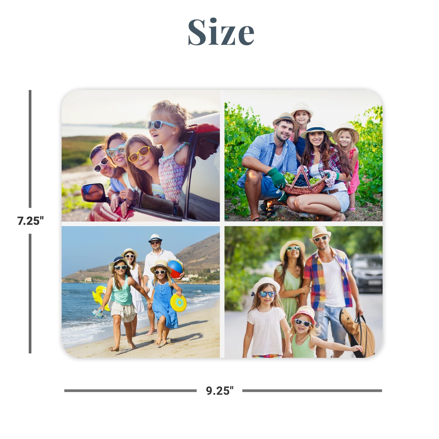 Let's Make Memories Personalized Picture Perfect Photo Tile Mouse Pad-Computer Accessory- 4 Photos