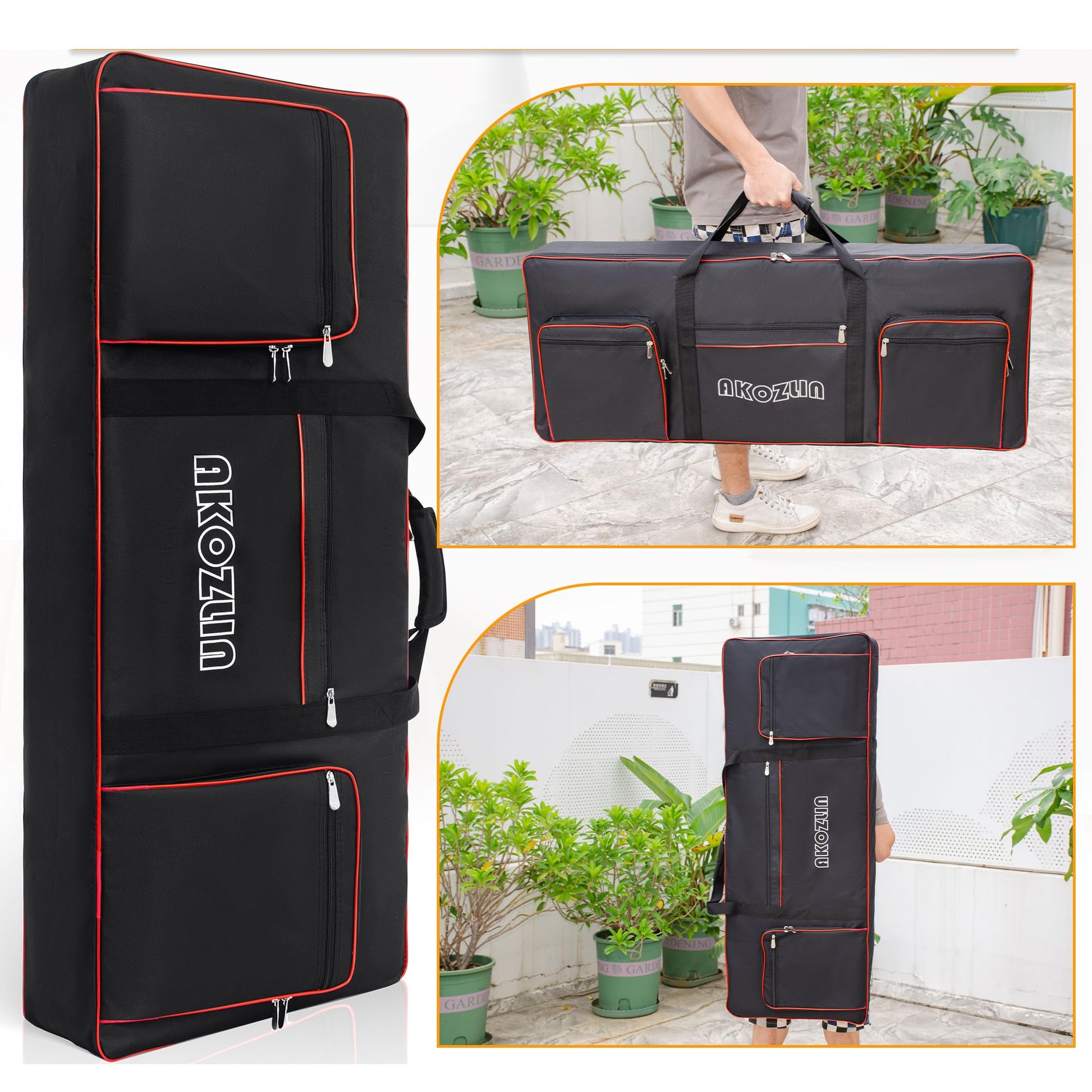 AKOZLIN 76 Key Keyboard Case, Soft Padded Keyboard Gig Bag, Piano Bag