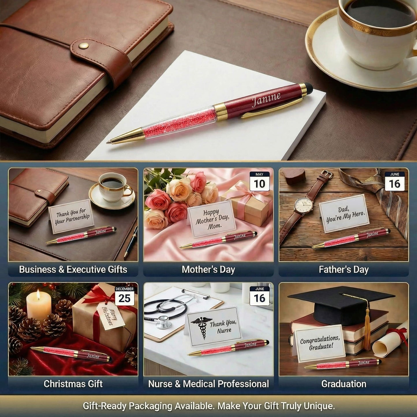 Yastar Personalized Gift Ballpoint Pens for Business, Teachers and Students