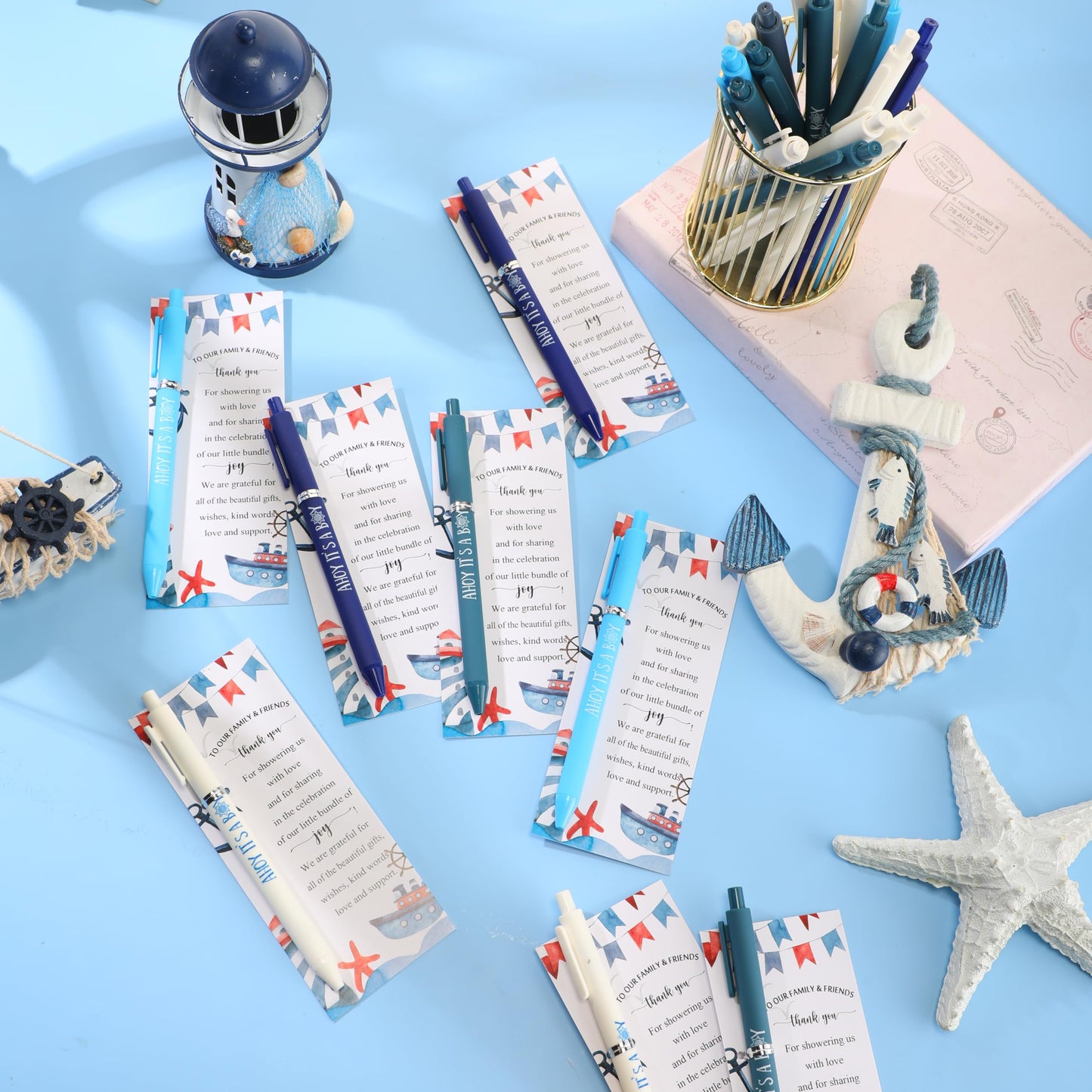 Engrowtic 50 Set Baby Shower Gifts Pens for Guests Bulk Baby Shower Party Favors Retractable