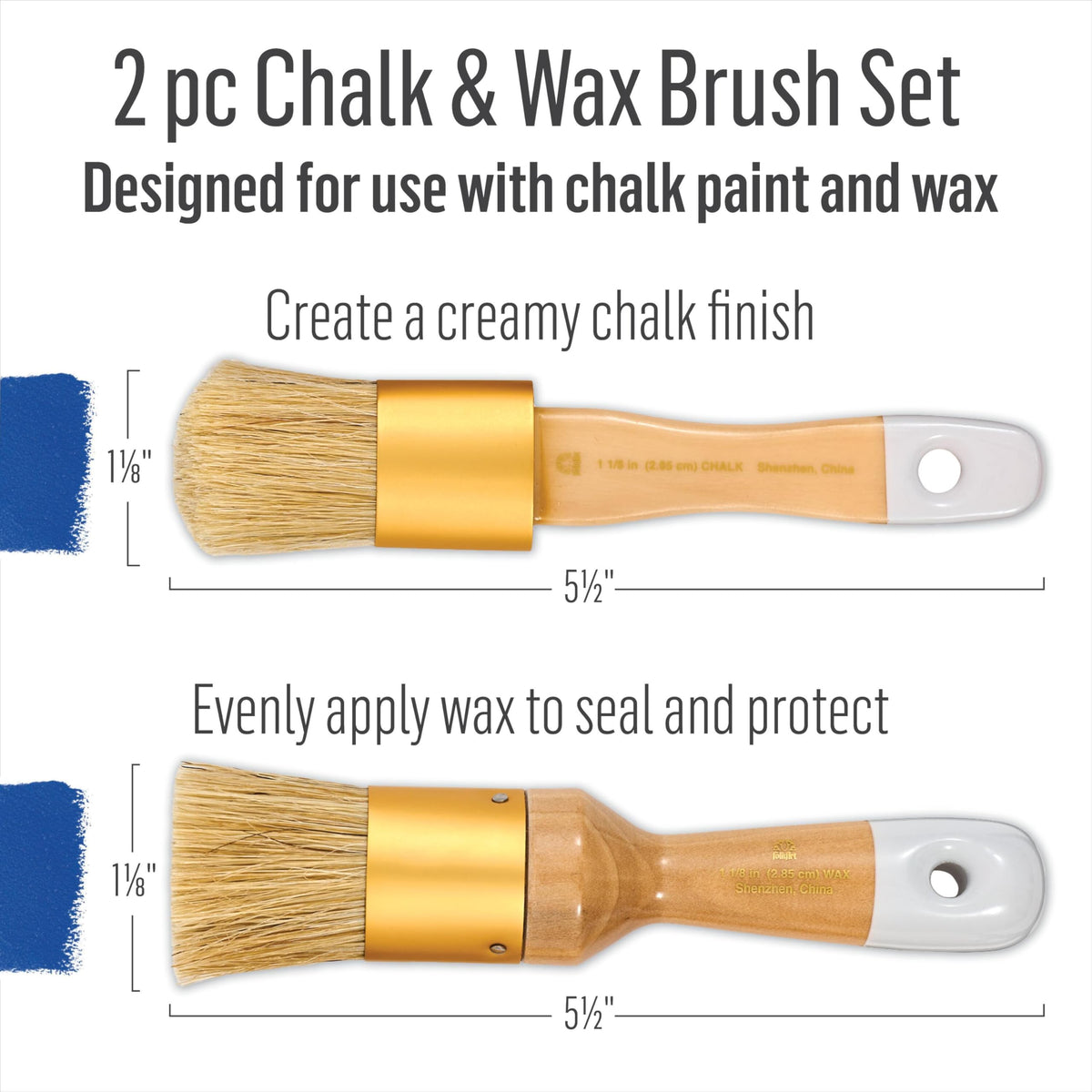 FolkArt Home Decor Chalk and Wax Brushes,