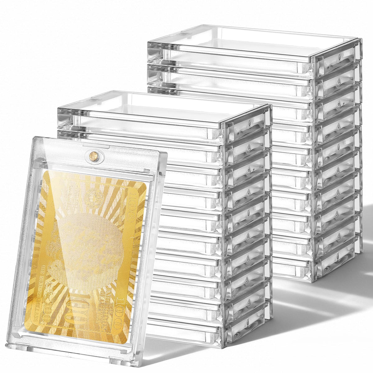 SATINIOR 20 Pcs Clear 260 Pt Magnetic Card Holders for Trading Cards