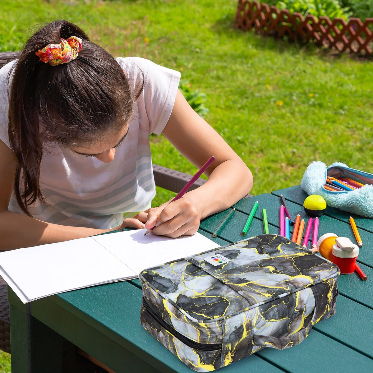 YOUSHARES 300 Slots Color Pencil Case - Pen Case Organizer with Handy Wrap & Zipper, Multilayer
