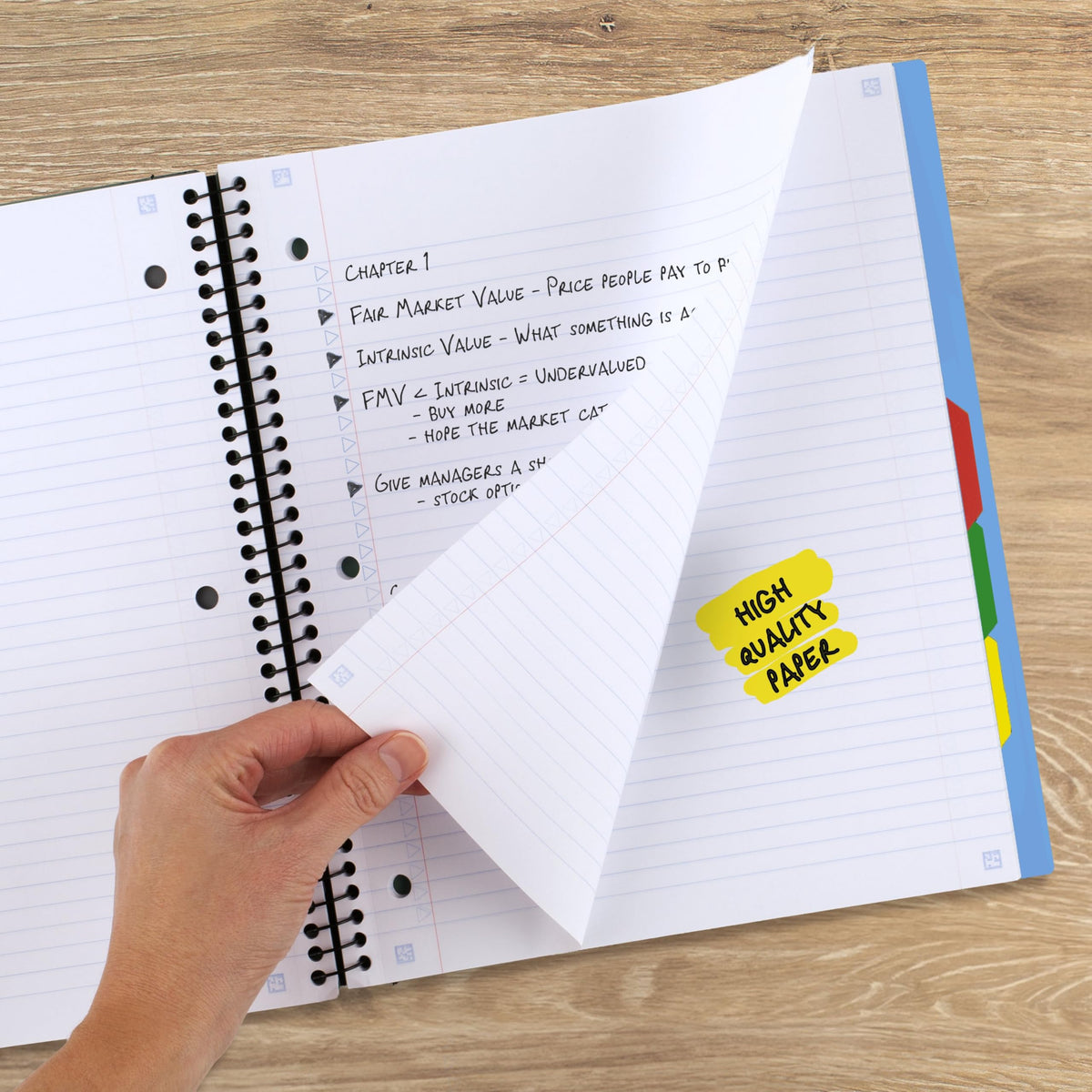 Five Star Advance Spiral Notebook + Study App, 5 Subject, College Ruled Paper, 8-1/2" x 11", 200