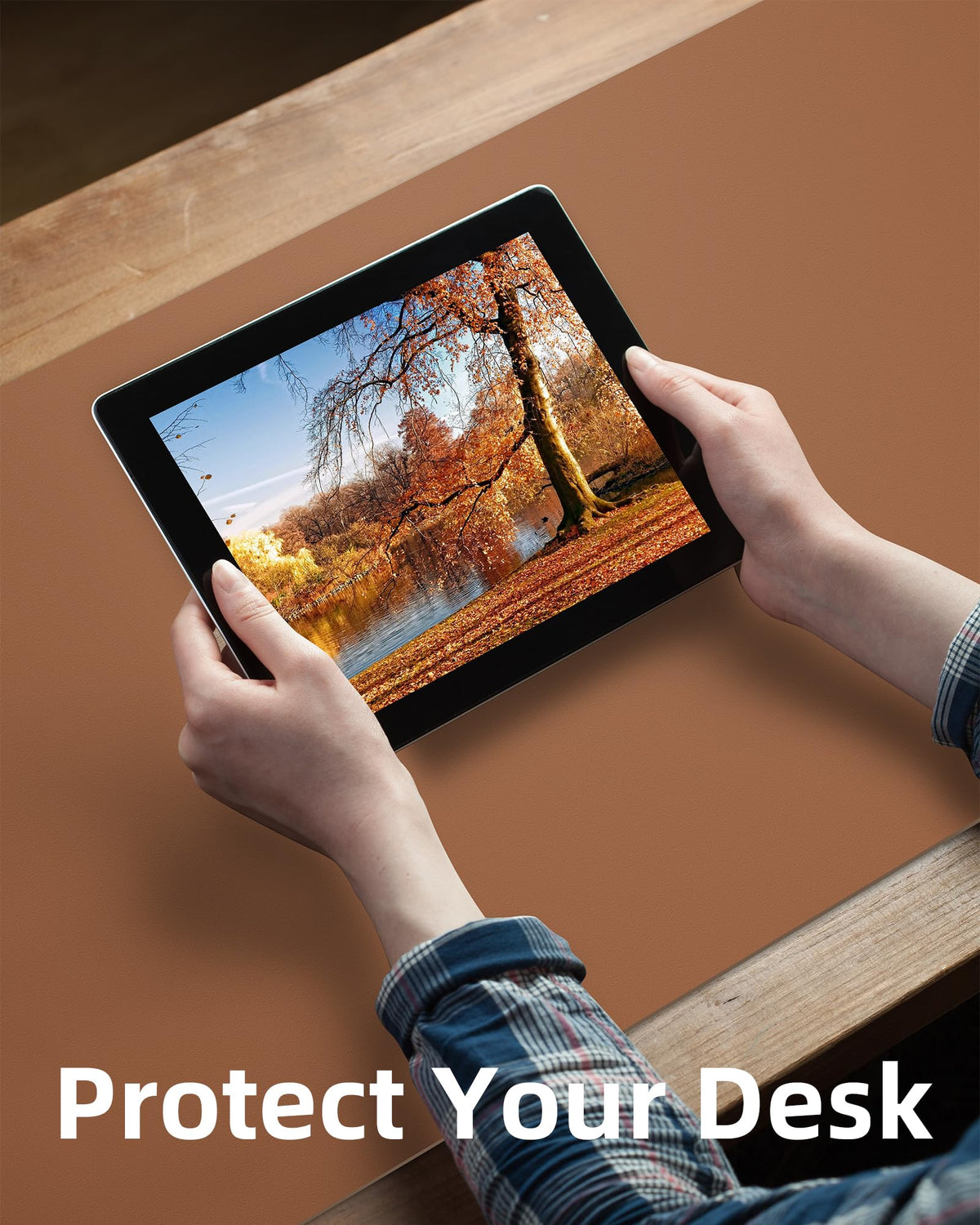 Large Desk Mat 55" x 17"Leather Desk Pad Protector,Mouse Pad,Office Desk Mat, Non-Slip PU Leather