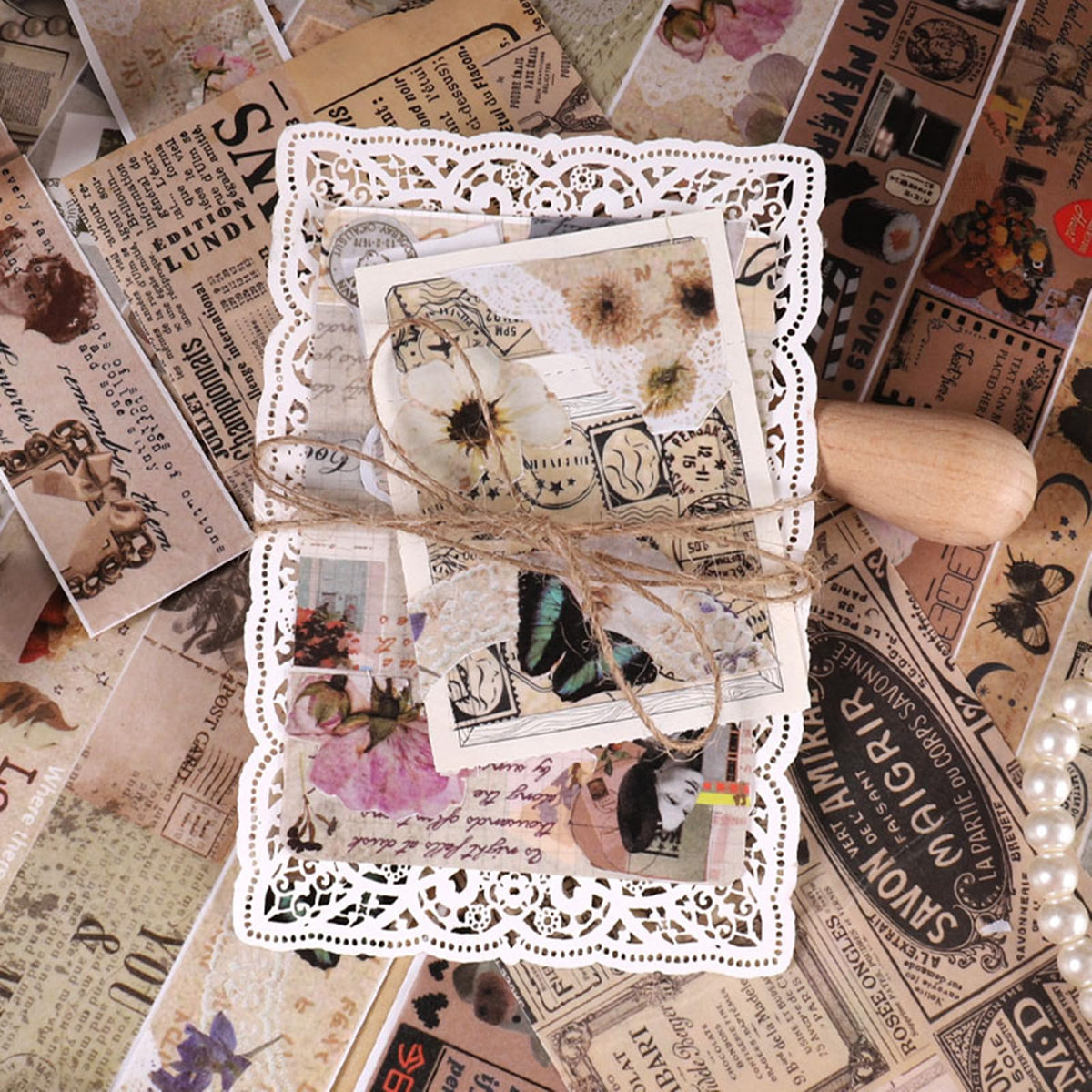VIVIQUEN Vintage Washi Tape Classic Antique Wide Retro Foil Masking Decorative Tape for DIY
