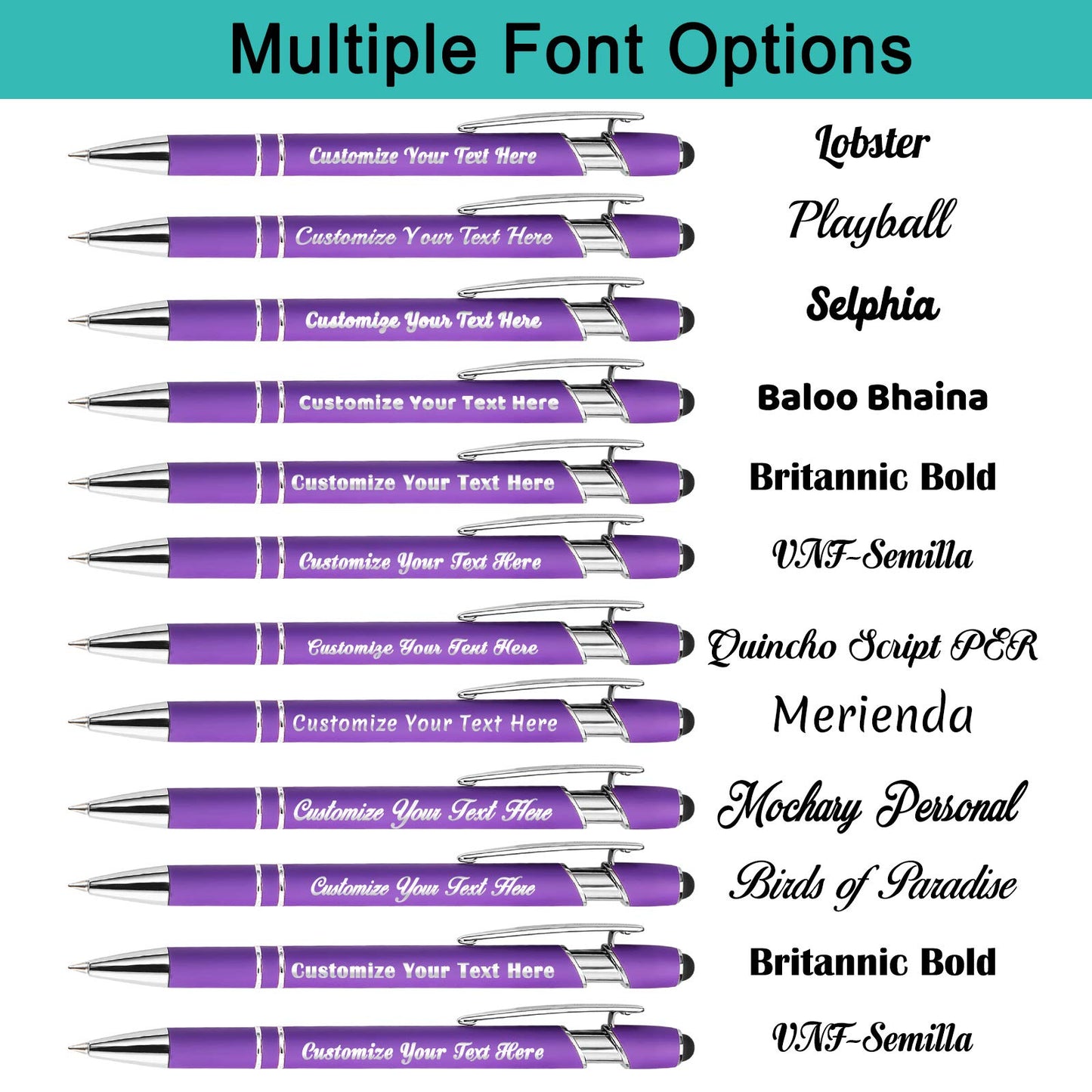 Aolun Personalised Pen,Custom Engraved Ballpoint Pen with Stylus,Soft Touch Metal,Enter Name,Logo