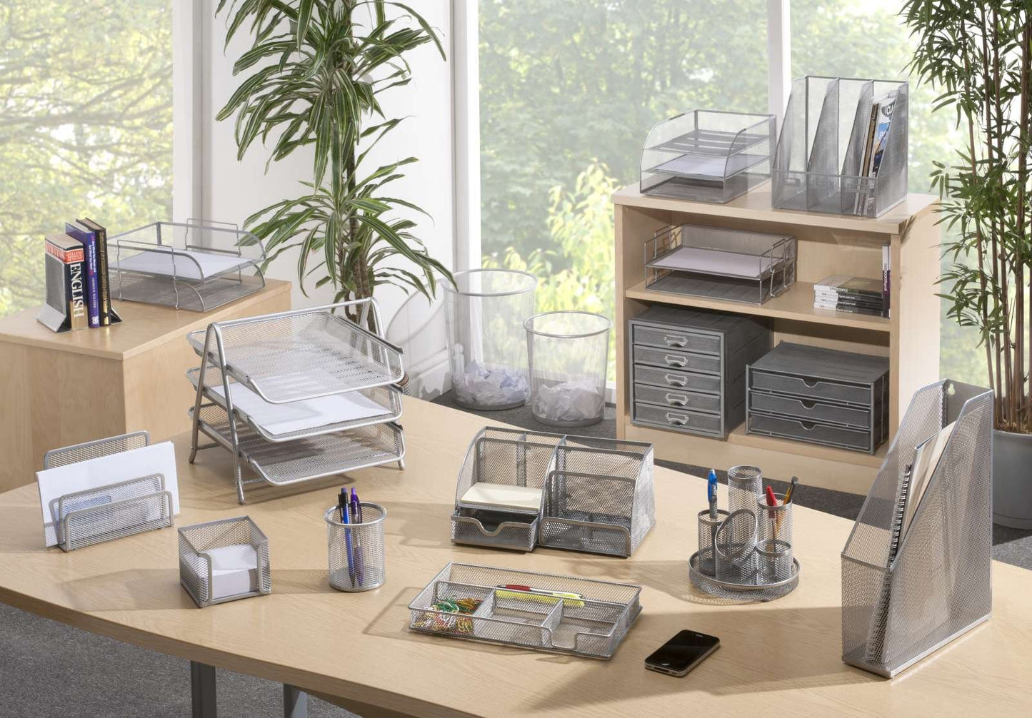 OSCO Silver Wiremesh Magazine Rack | Folder Storage | File Organiser | 1 Section | Desk Tidy |