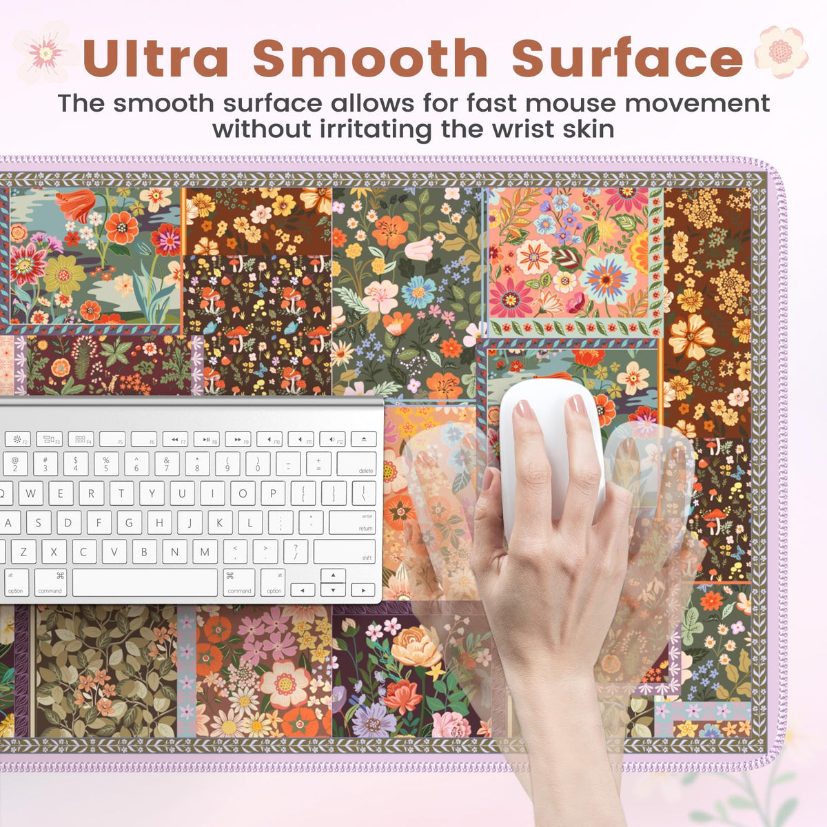 HAOCOO Brown Desk Pad, Waterproof Computer Mat for Home Desk Setup