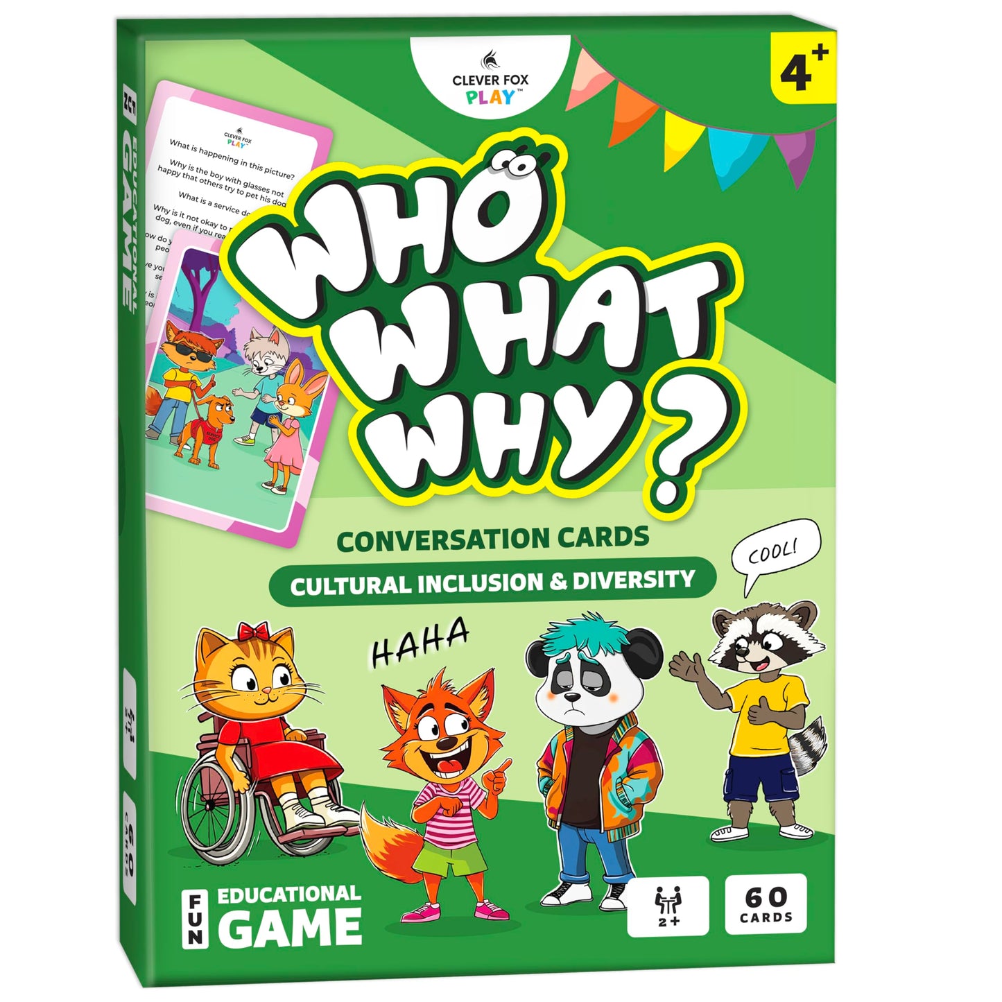 Who What Why Diversity Conversation Cards for Kids, SEL Game, Ages 4+