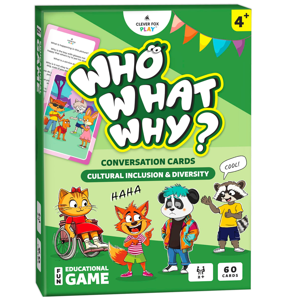 Who What Why Diversity Conversation Cards for Kids, SEL Game, Ages 4+