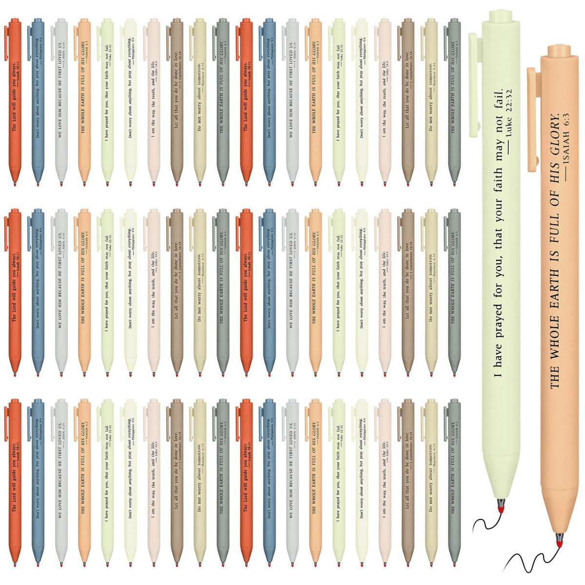 Cholemy 50 Pcs Bible Verse Pens Christian Gifts Bulk, Christian Pens for Women Inspirational Quotes