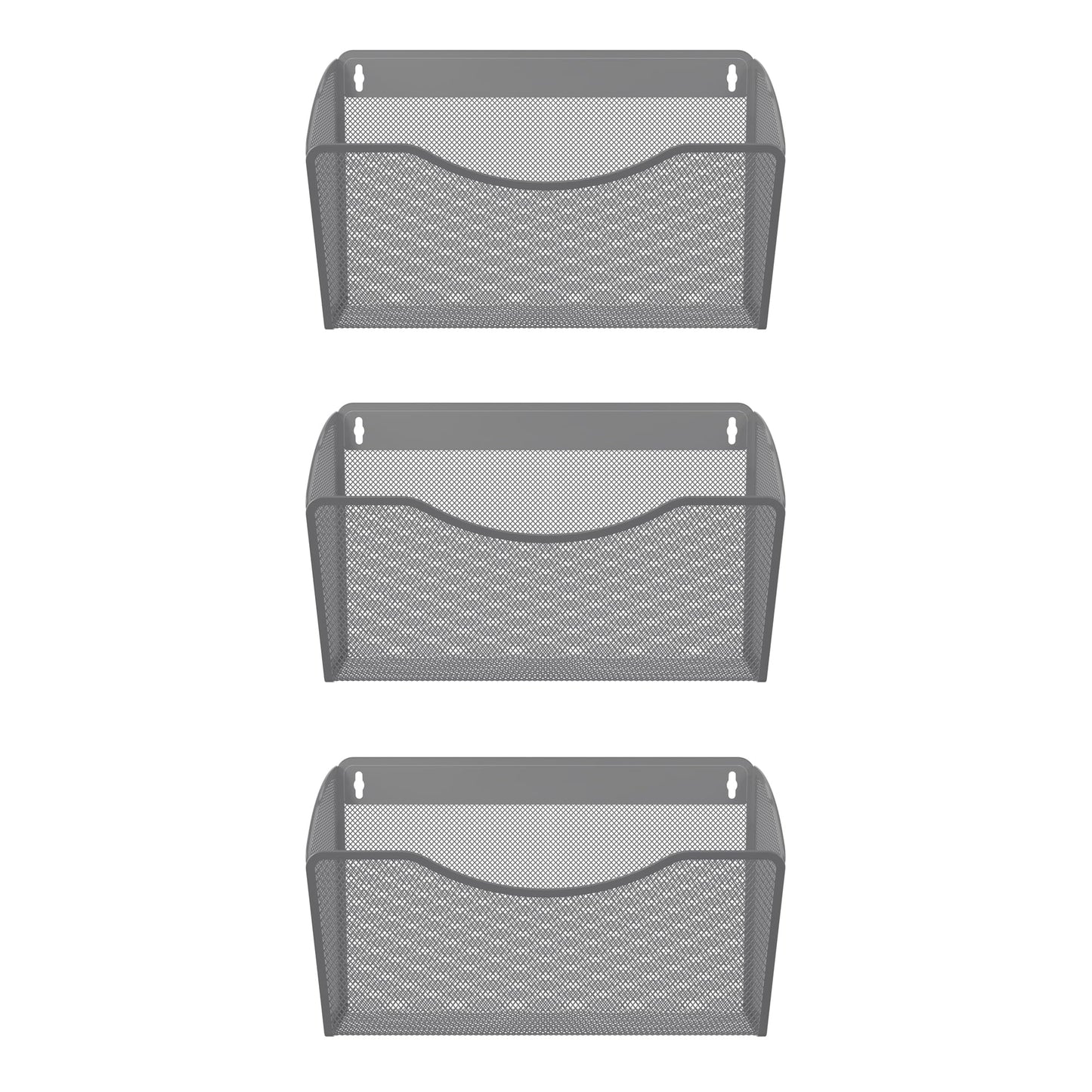 EasyPAG Wall File Organizer 3 Pack, Hanging File Organizer Wall Mount, Metal Mesh Folder Holder for
