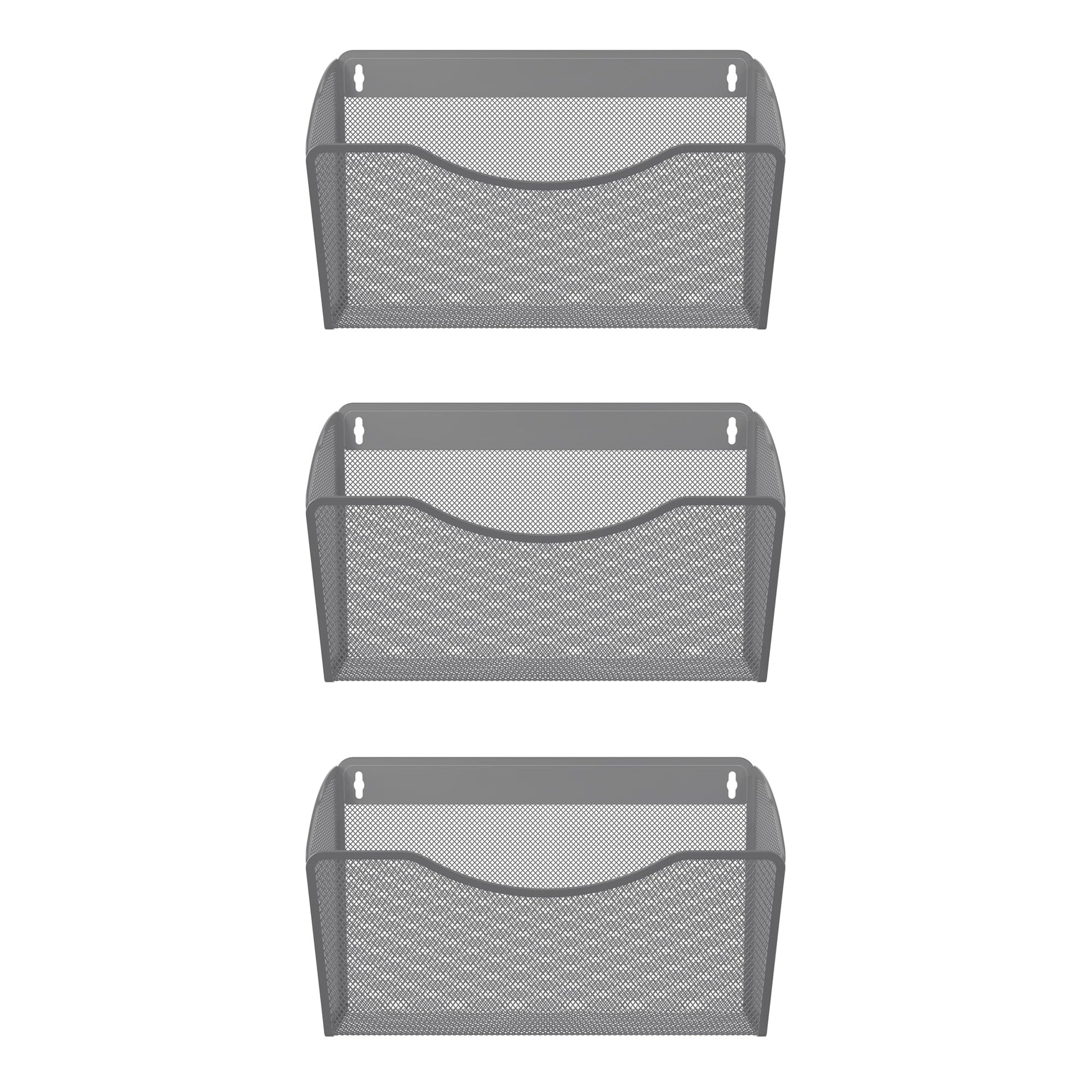 EasyPAG Wall File Organizer 3 Pack, Hanging File Organizer Wall Mount, Metal Mesh Folder Holder for