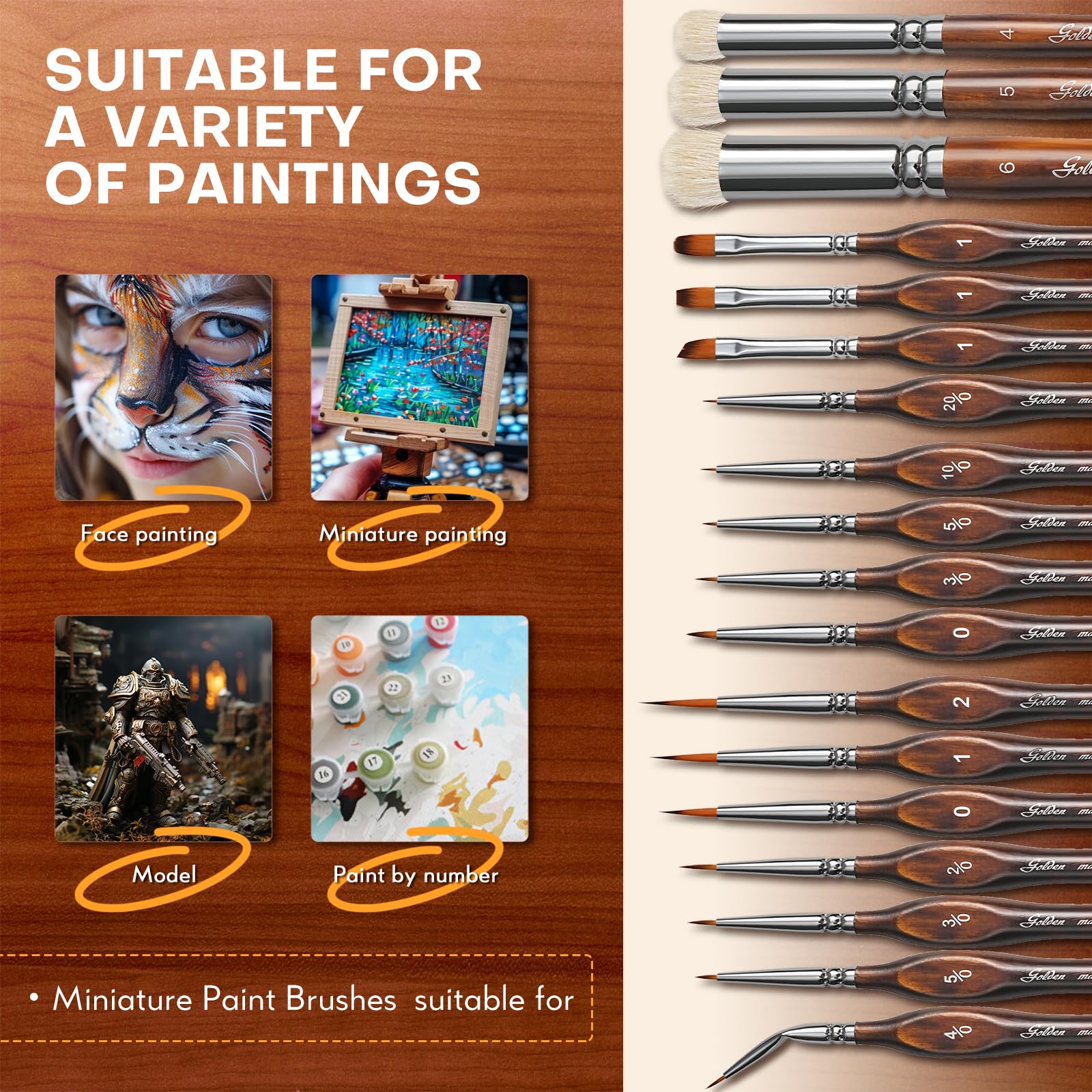 Golden Maple Miniature Paint Brushes Drybrush - Model Paint Brush Set