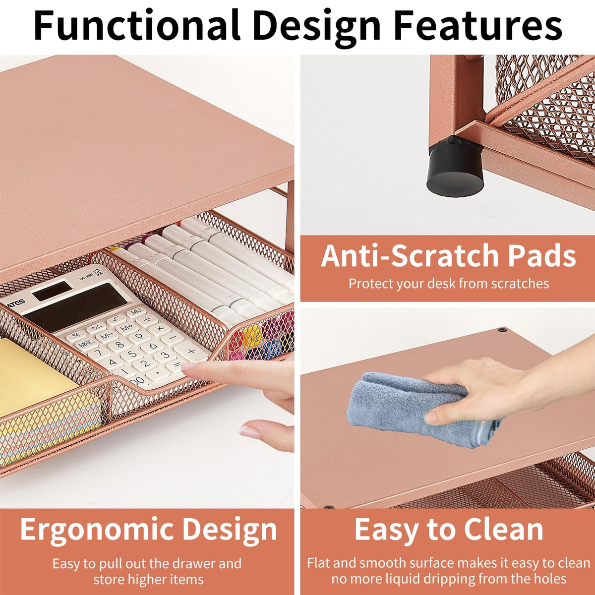 Gugsey Computer Monitor Stand for Desk, Small Laptop Stand Riser, Broze