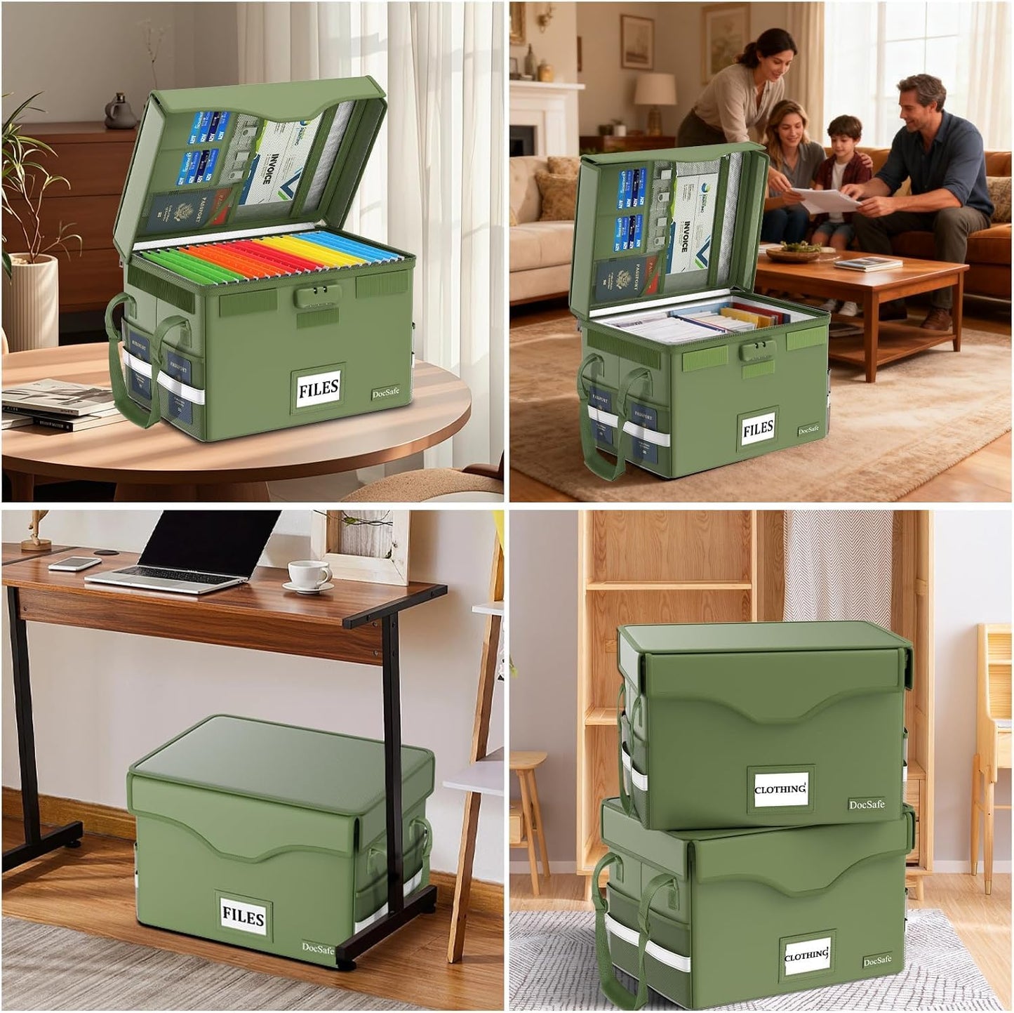 DocSafe 5200°F Fireproof Document Box with Lock,Heat Insulated File Organizer Storage with