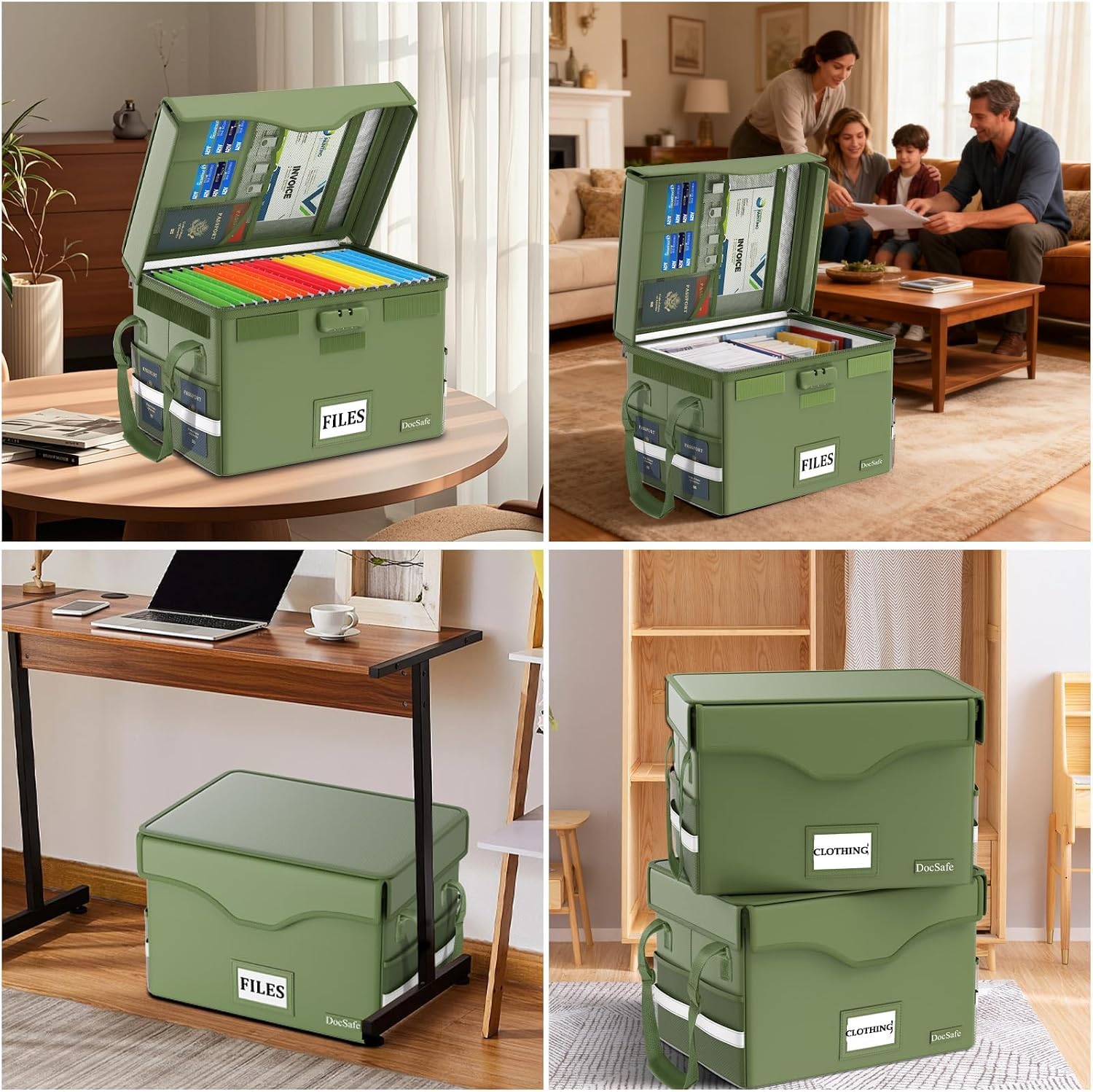 DocSafe 5200°F Fireproof Document Box with Lock,Heat Insulated File Organizer Storage with