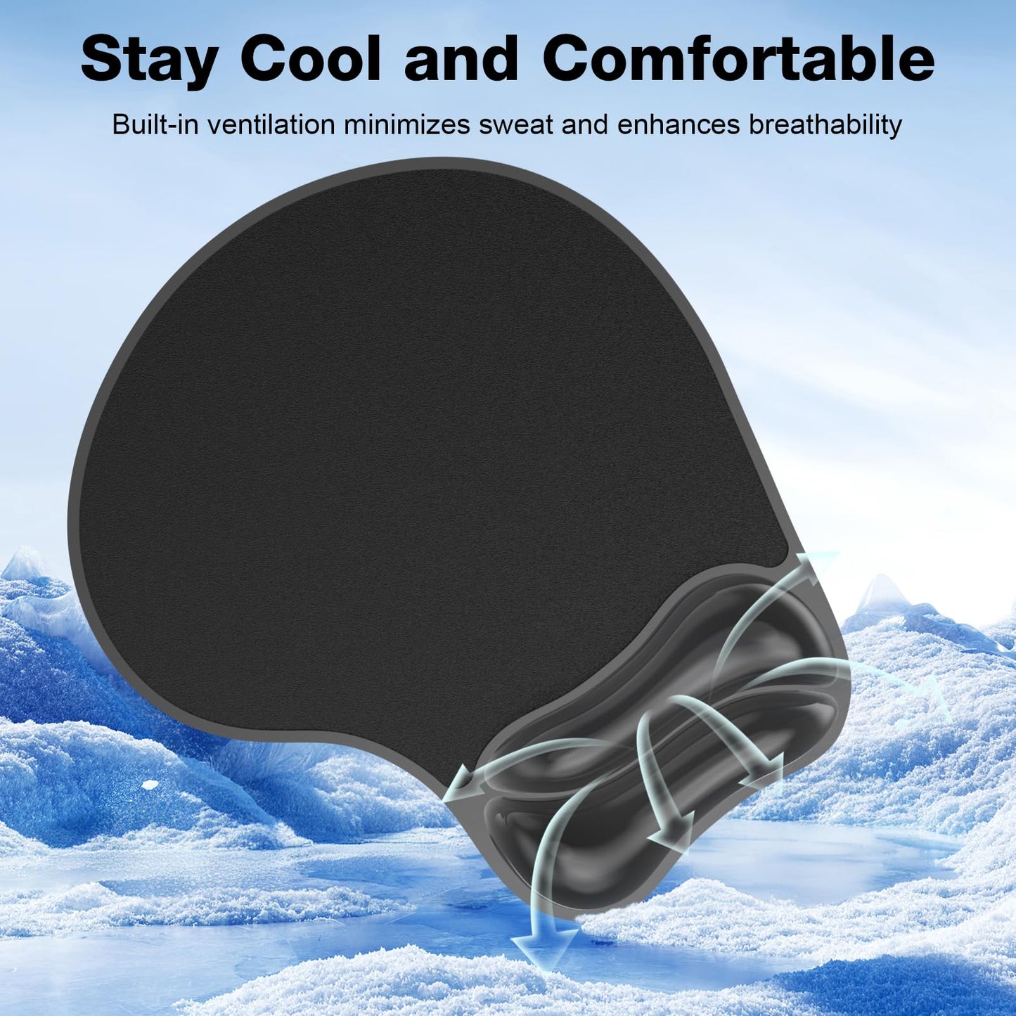 Laokiiy Gel Mouse Pad with Wrist Rest, Ergonomic for Laptop, Non-Slip Base