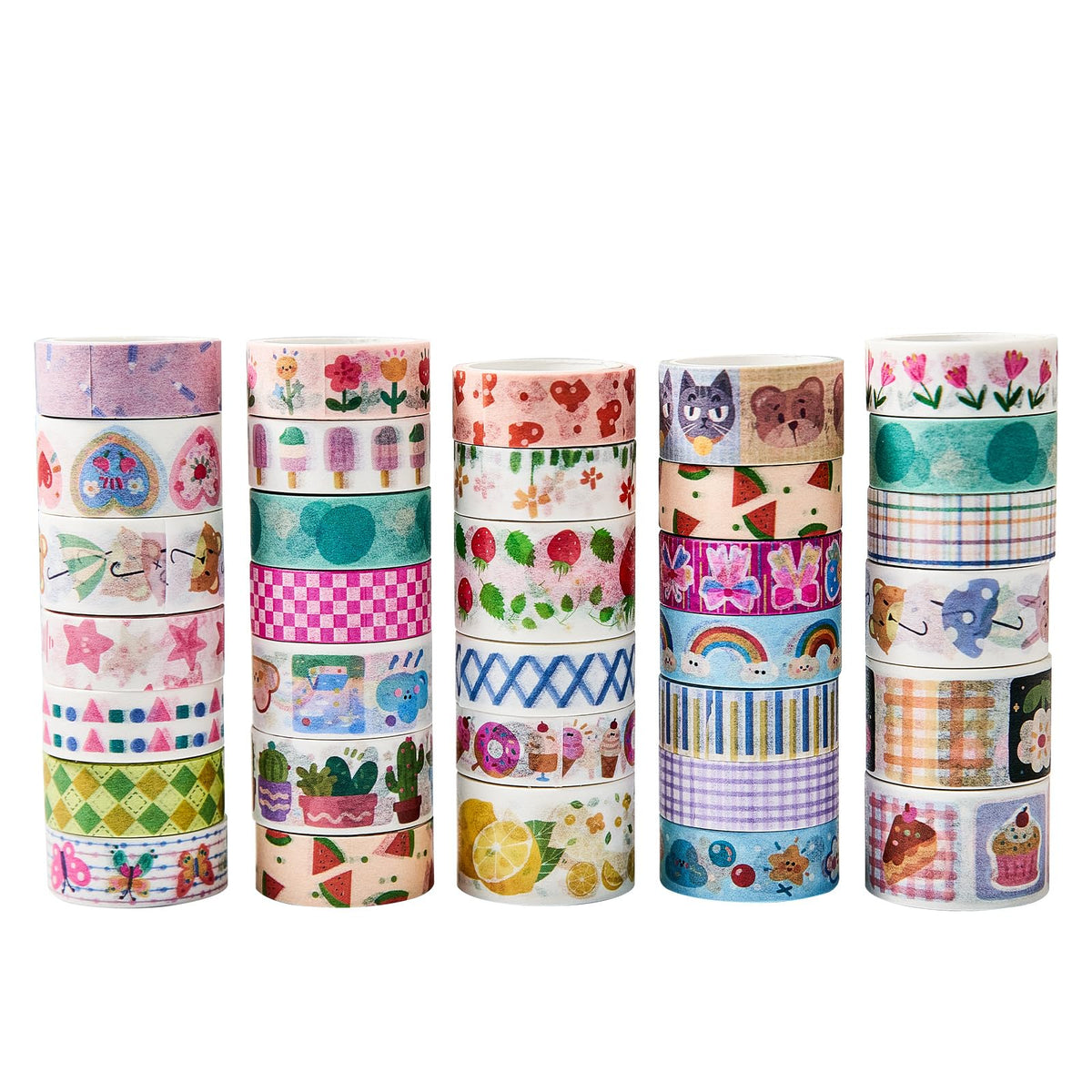 Gemmapylor Kwaii Washi Tape 30 Rolls, Decorative Masking Tape for Junk Journal, Scrapbooking