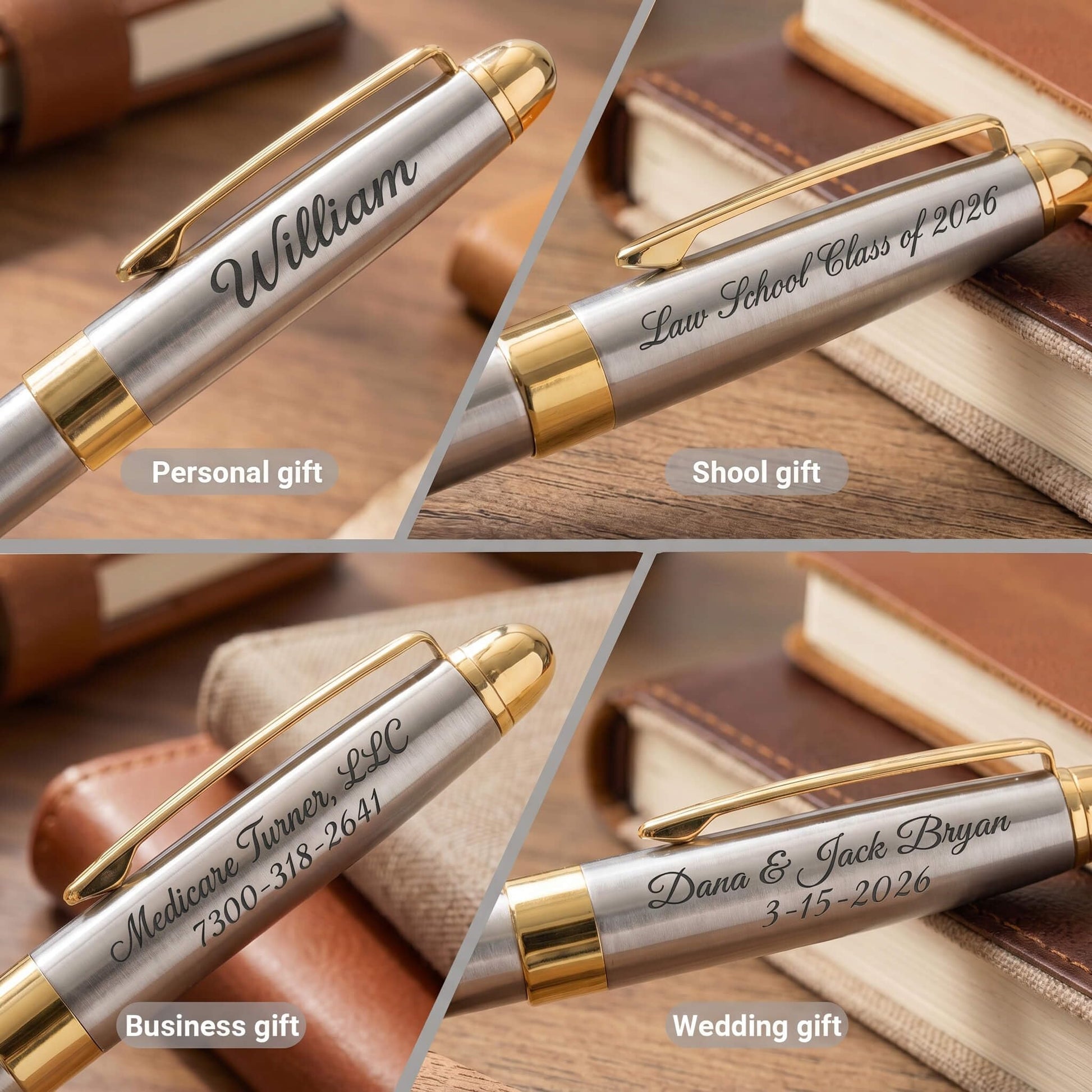 Personalized Luxury Ballpoint Pen Writing Set-Stainless Steel Gift pens