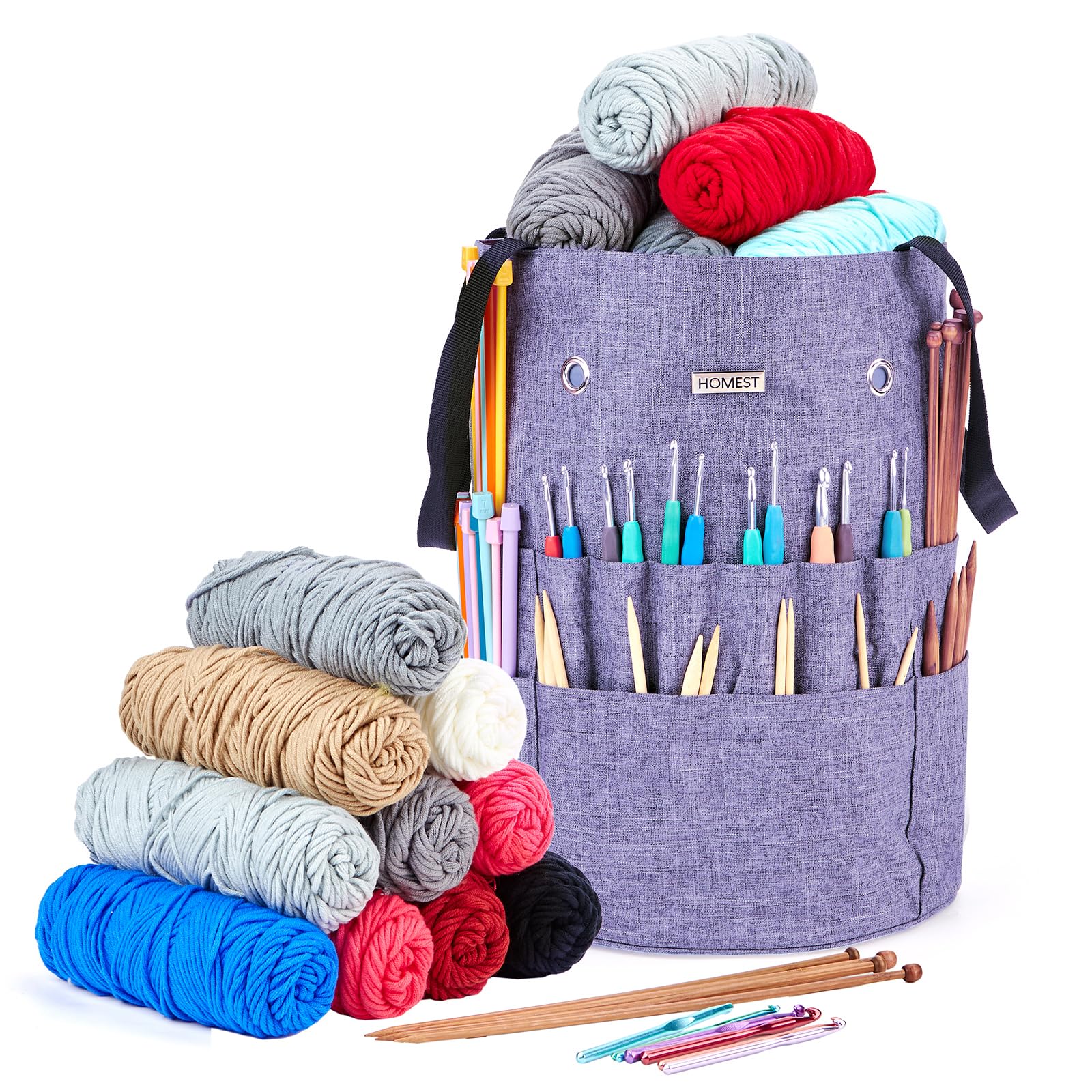 HOMEST Crochet Bag Organizer for Yarn Storage, and Knitting Accessories
