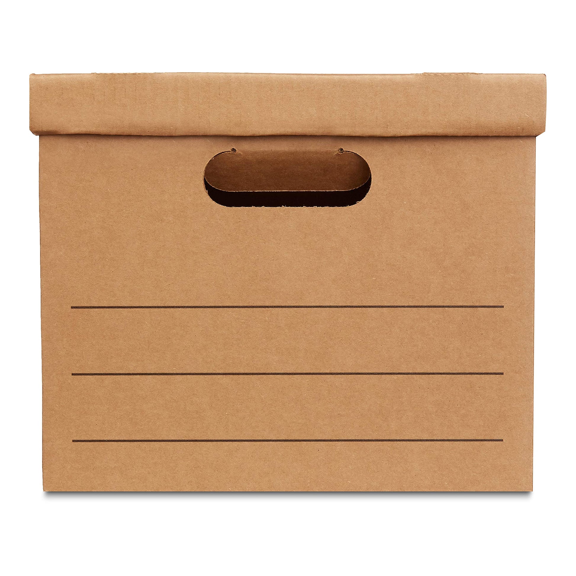Amazon Basics Moving and Storage Boxes with Handles and Lift-Off Lids, File Storage, Collapsible