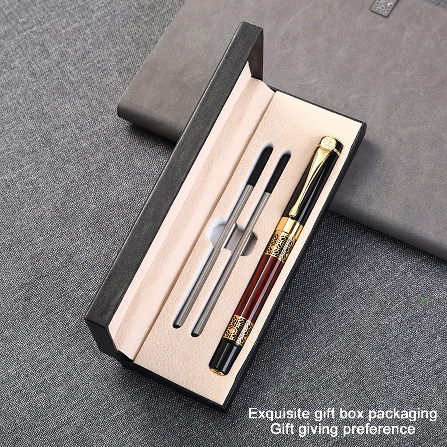 YIVONKA Ballpoint Pen Black Refill,Classical retro style Luxury Pen,Best Ball Pen Gift Set for Men